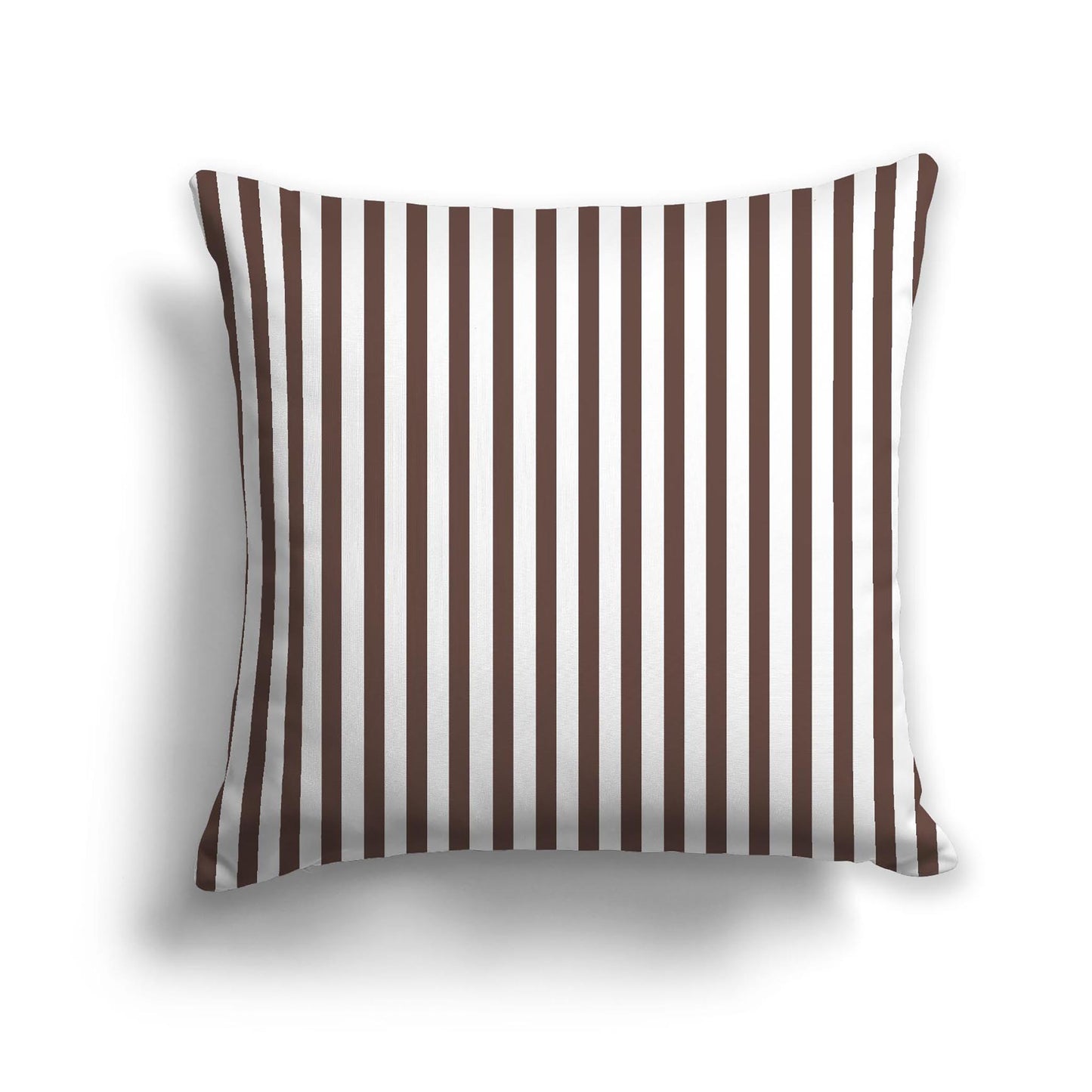 Off-White Cotton Canvas Cushion Covers with Thin Brown Bars on Front, CACU-1161-241