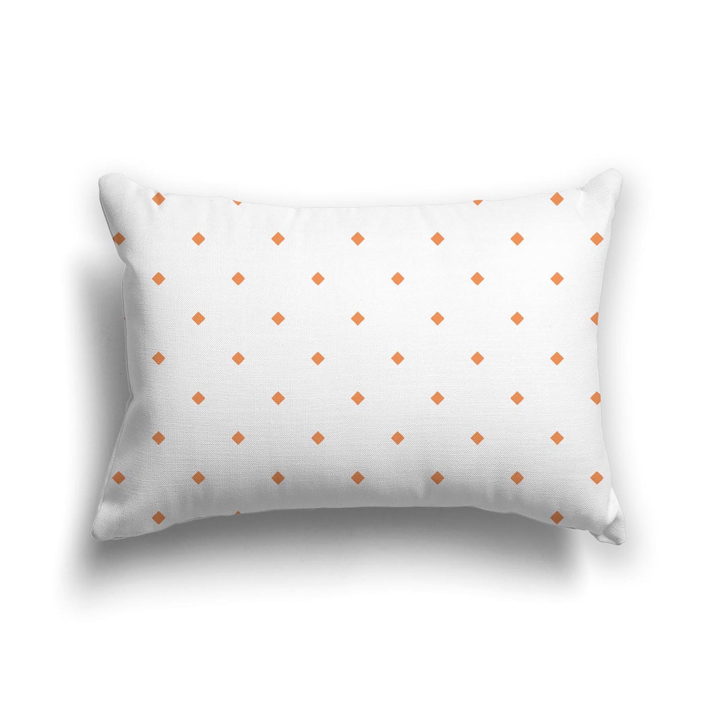 Off-White Cotton Canvas Cushion Covers with Orange Diamonds on Front, CACU-1181-101