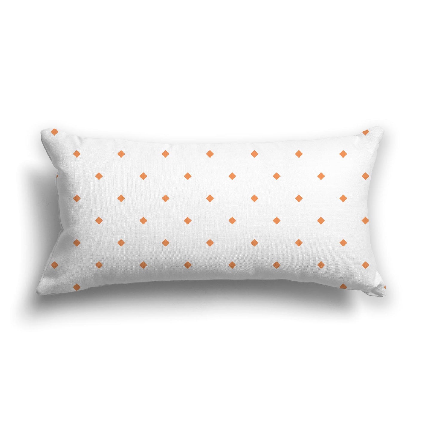 Off-White Cotton Canvas Cushion Covers with Orange Diamonds on Front, CACU-1181-101