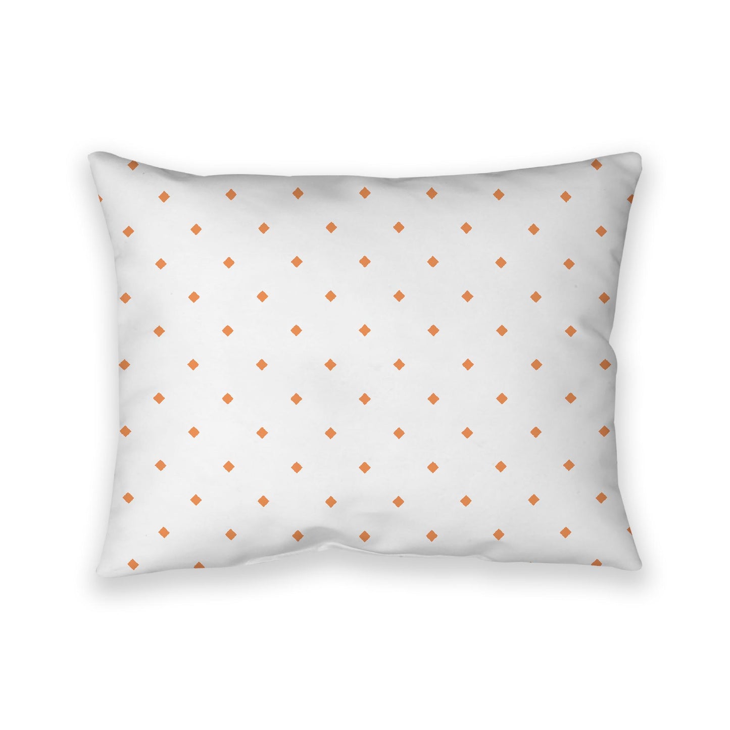 Off-White Cotton Canvas Cushion Covers with Orange Diamonds on Front, CACU-1181-101