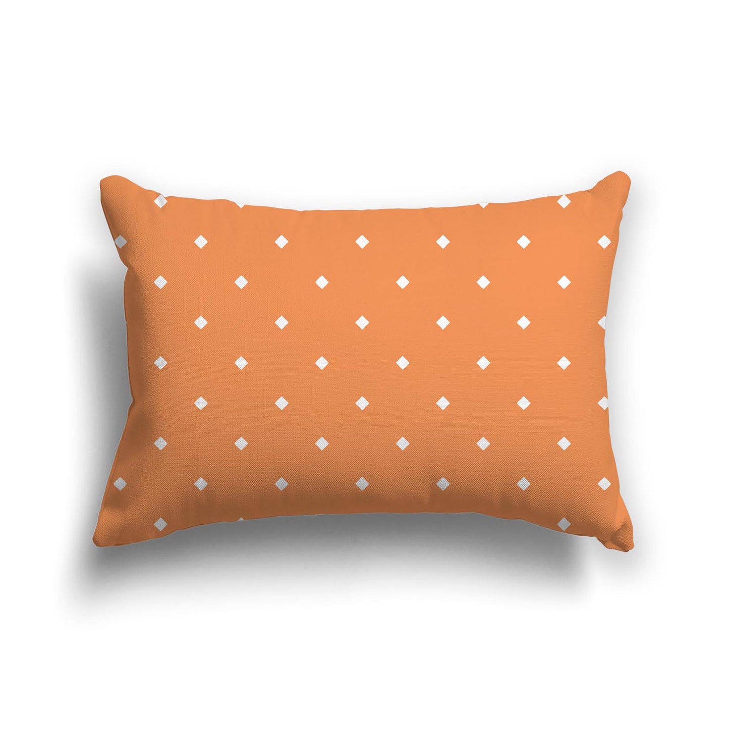 Orange Cotton Canvas Cushion Covers with Off-White Diamonds on Front, CACU-1181-102