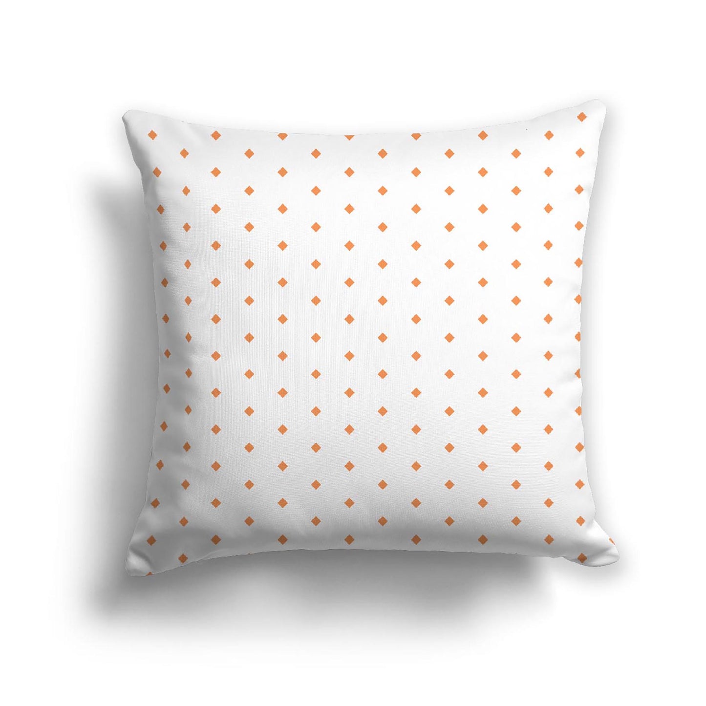 Off-White Cotton Canvas Cushion Covers with Fine Orange Diamonds on Front, CACU-1181-111