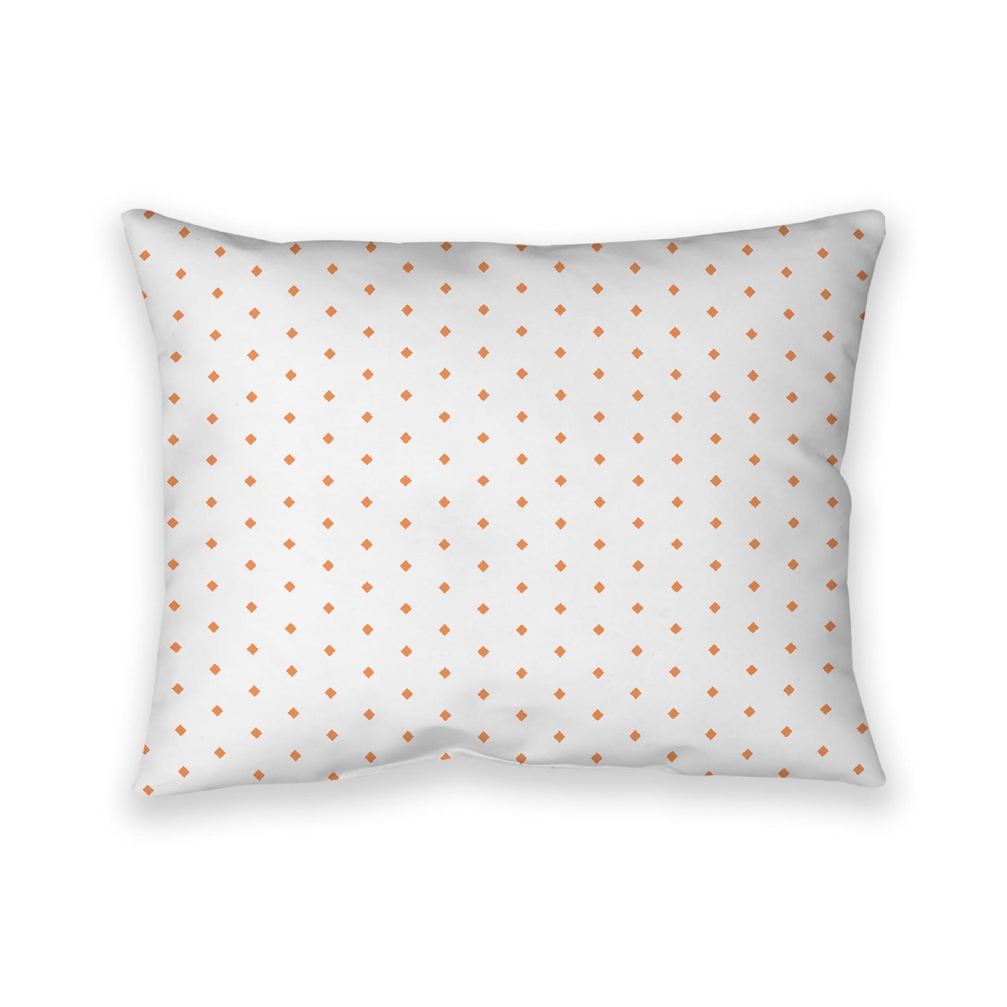 Off-White Cotton Canvas Cushion Covers with Fine Orange Diamonds on Front, CACU-1181-111