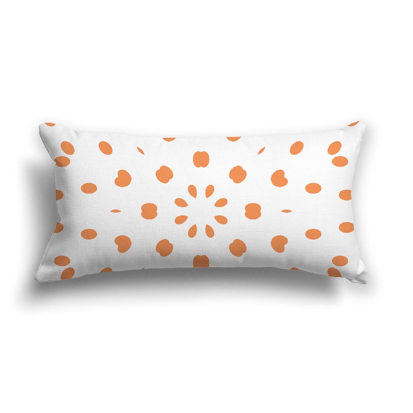 Off-White Cotton Canvas Cushion Covers with Orange Burst Pattern on Front, CACU-1181-231