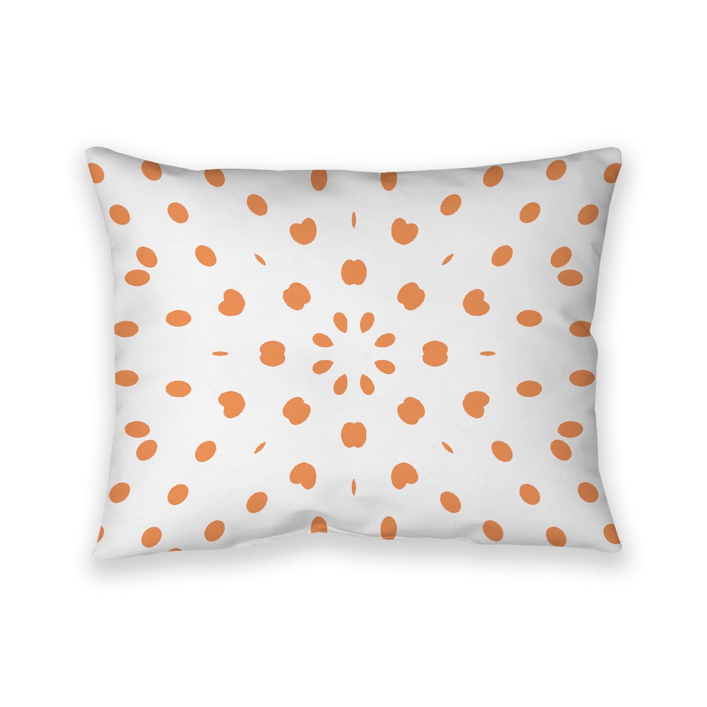Off-White Cotton Canvas Cushion Covers with Orange Burst Pattern on Front, CACU-1181-231