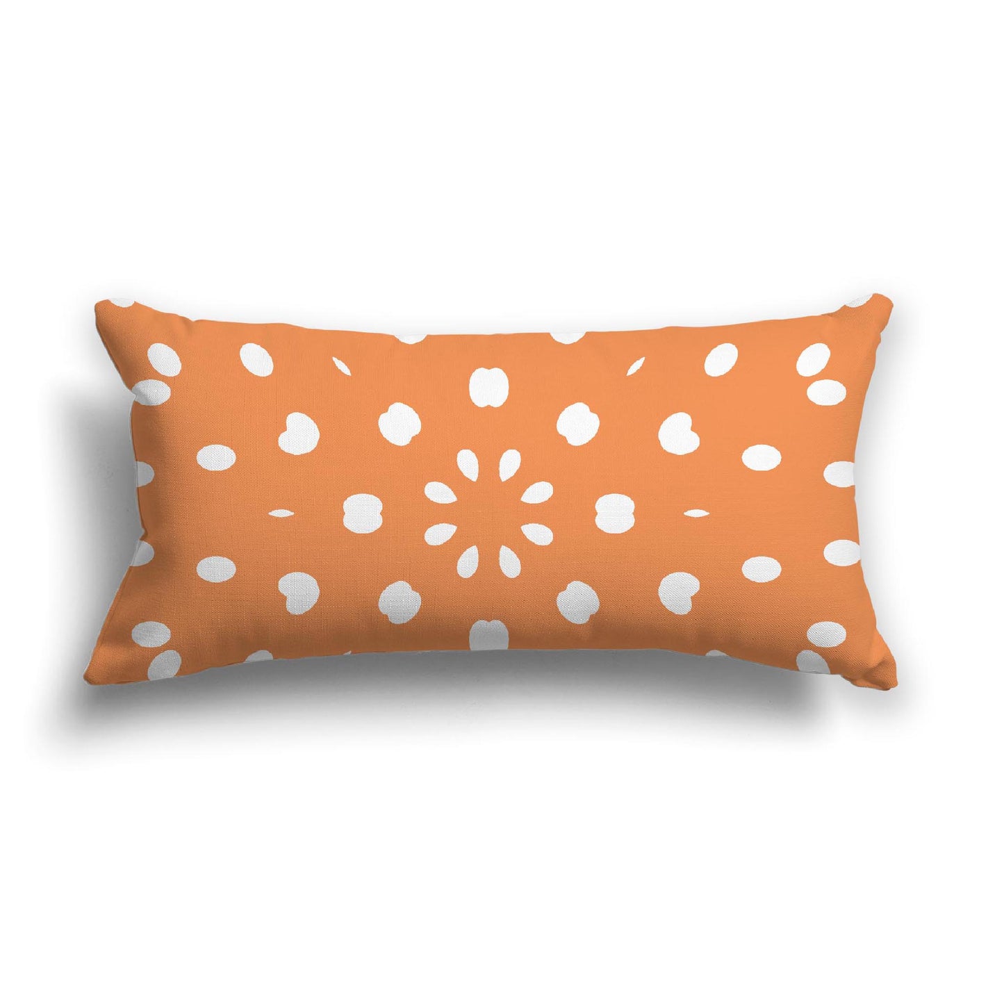 Orange Cotton Canvas Cushion Covers with Off-White Burst Pattern on Front, CACU-1181-232