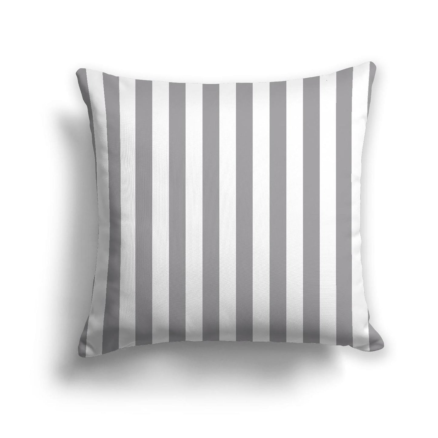 Off-White Cotton Canvas Cushion Covers with Grey Bars on Front, CACU-1203-051