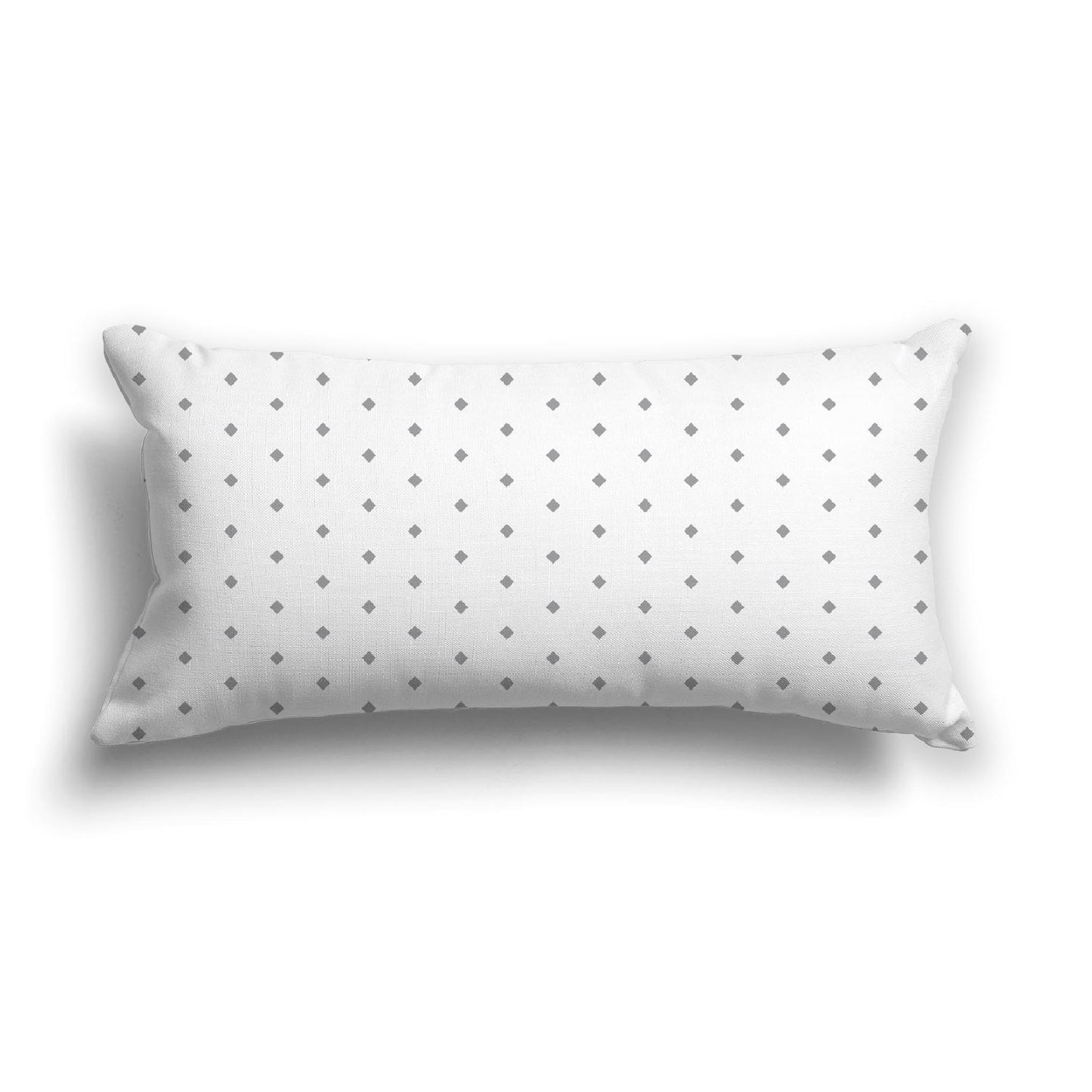 Off-White Cotton Canvas Cushion Covers with Fine Grey Diamonds on Front, CACU-1203-111