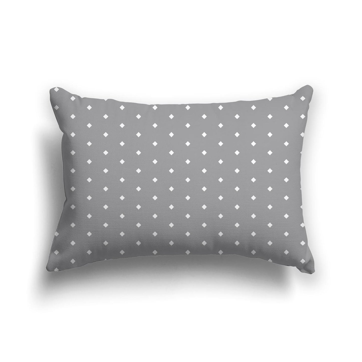 Grey Cotton Canvas Cushion Covers with Fine Off-White Diamonds on Front, CACU-1203-112