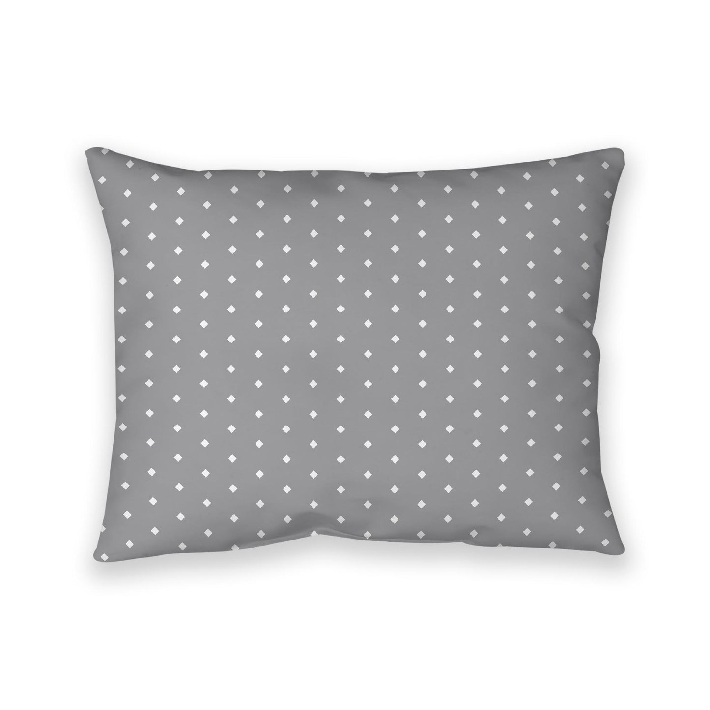 Grey Cotton Canvas Cushion Covers with Fine Off-White Diamonds on Front, CACU-1203-112