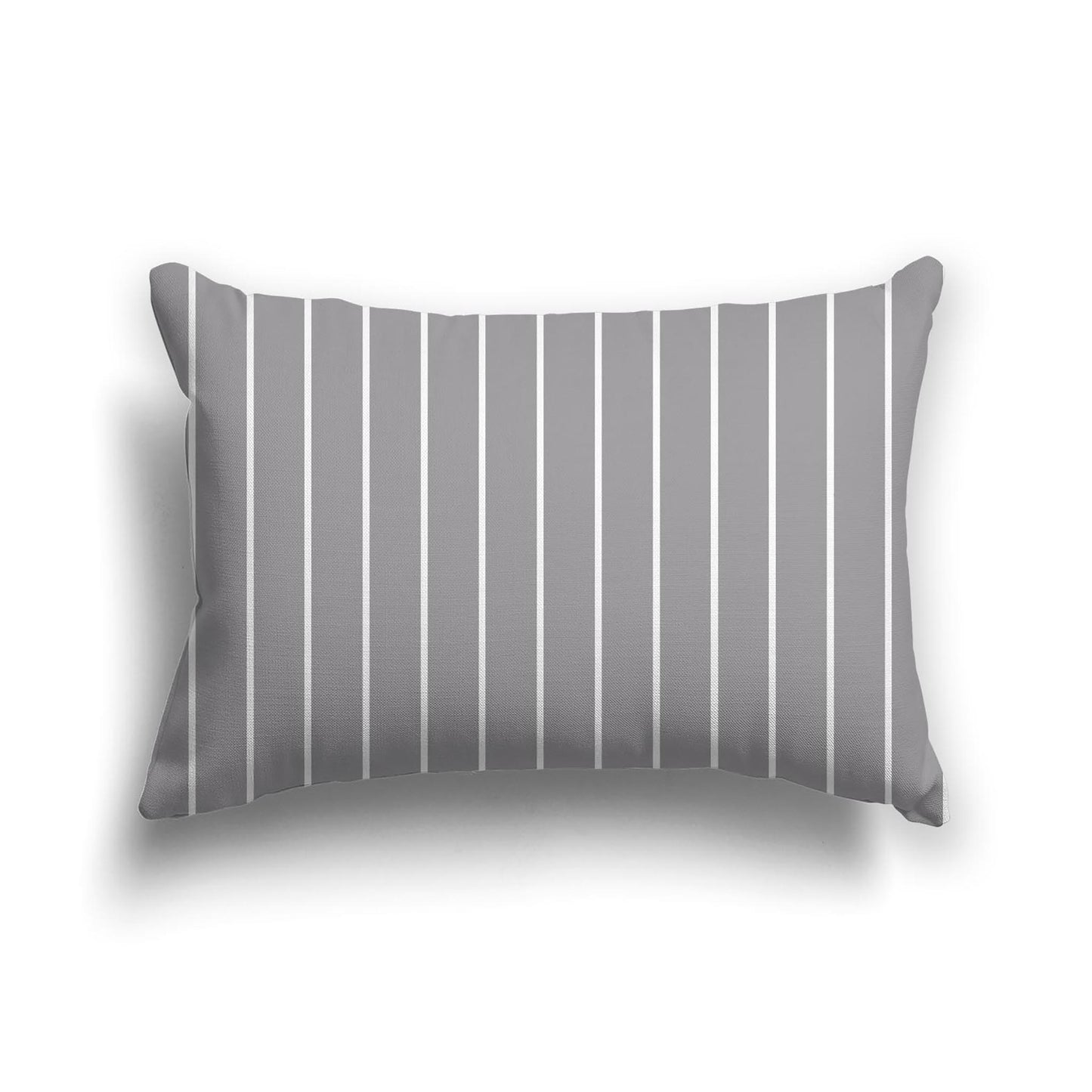 Grey Cotton Canvas Cushion Covers with Fine Off-White Stripes on Front, CACU-1203-152