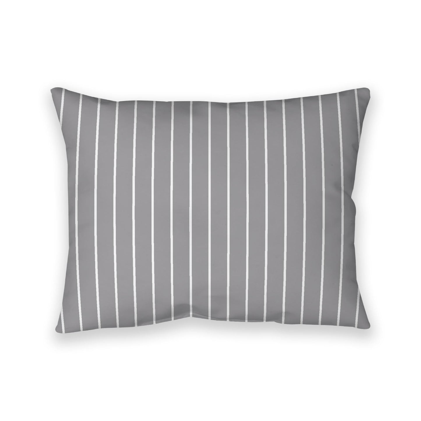 Grey Cotton Canvas Cushion Covers with Fine Off-White Stripes on Front, CACU-1203-152