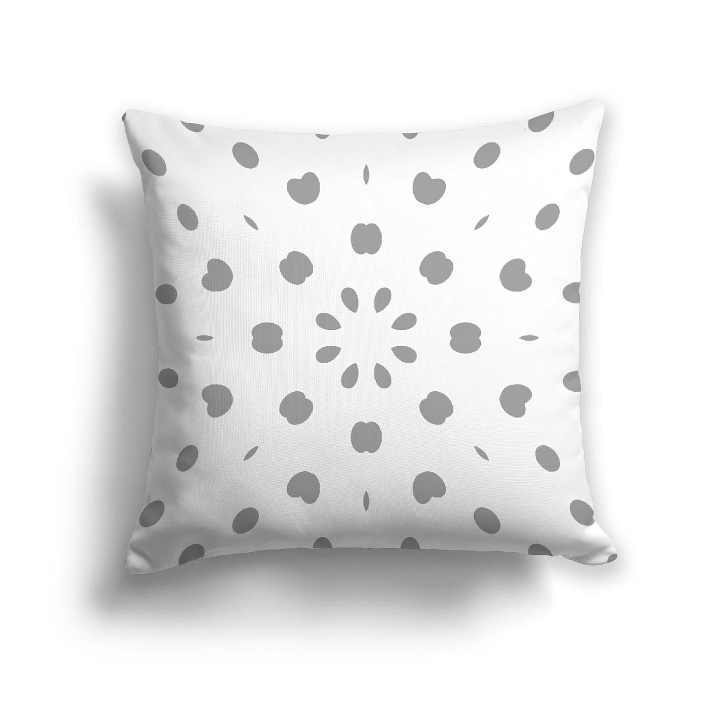 Off-White Cotton Canvas Cushion Covers with Grey Burst Pattern on Front, CACU-1203-231