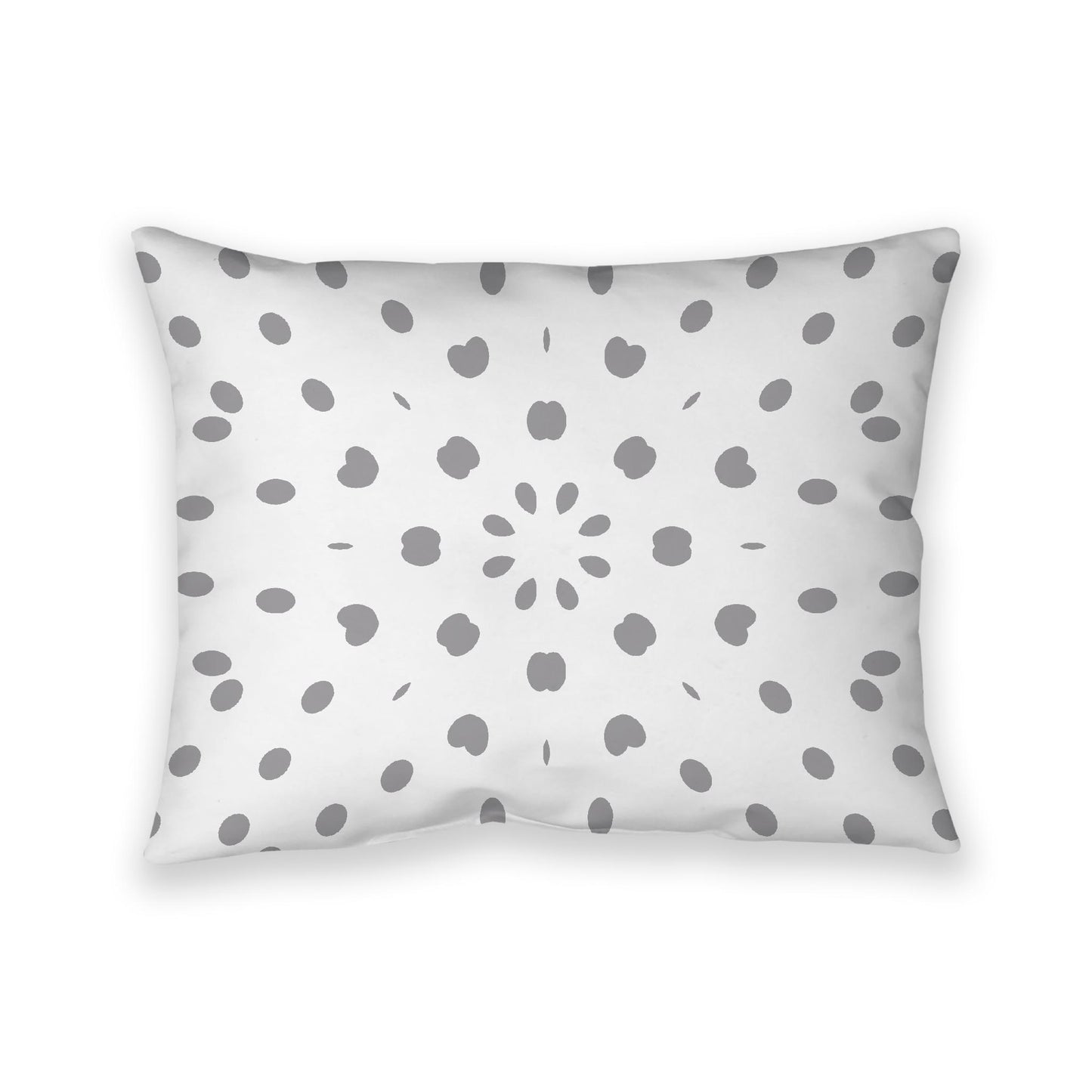 Off-White Cotton Canvas Cushion Covers with Grey Burst Pattern on Front, CACU-1203-231