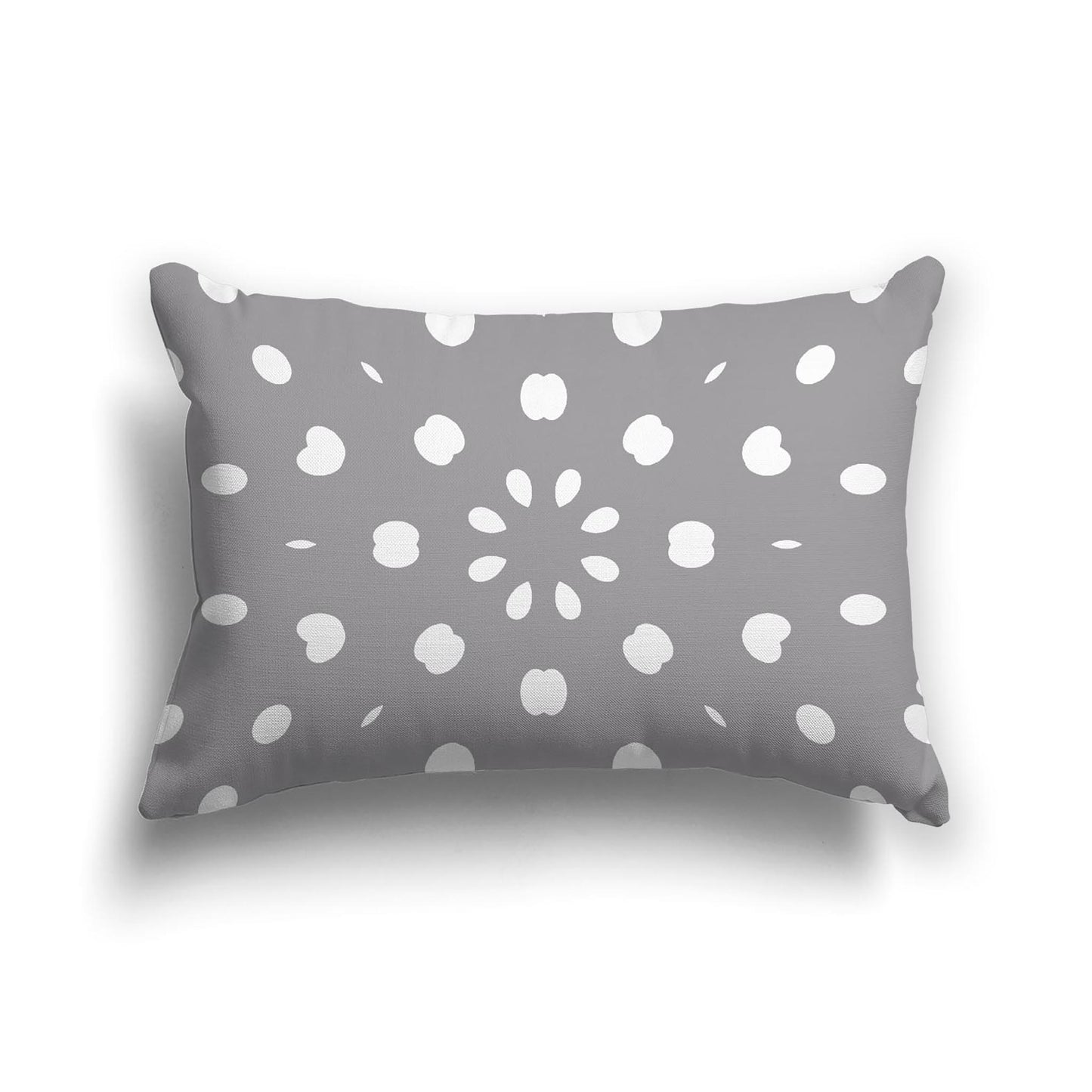 Grey Cotton Canvas Cushion Covers with Off-White Burst Pattern on Front, CACU-1203-232