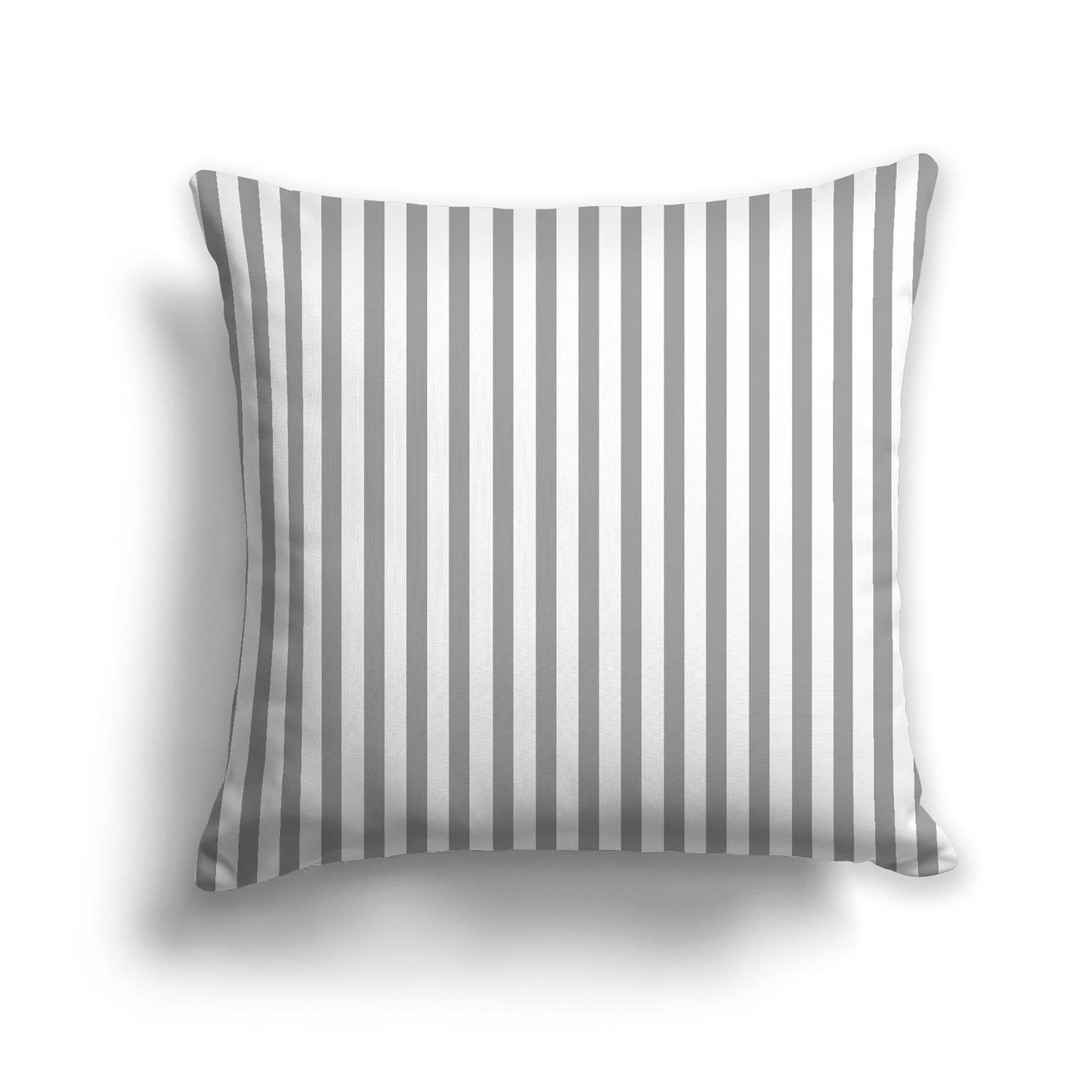 Off-White Cotton Canvas Cushion Covers with Thin Grey Bars on Front, CACU-1203-241