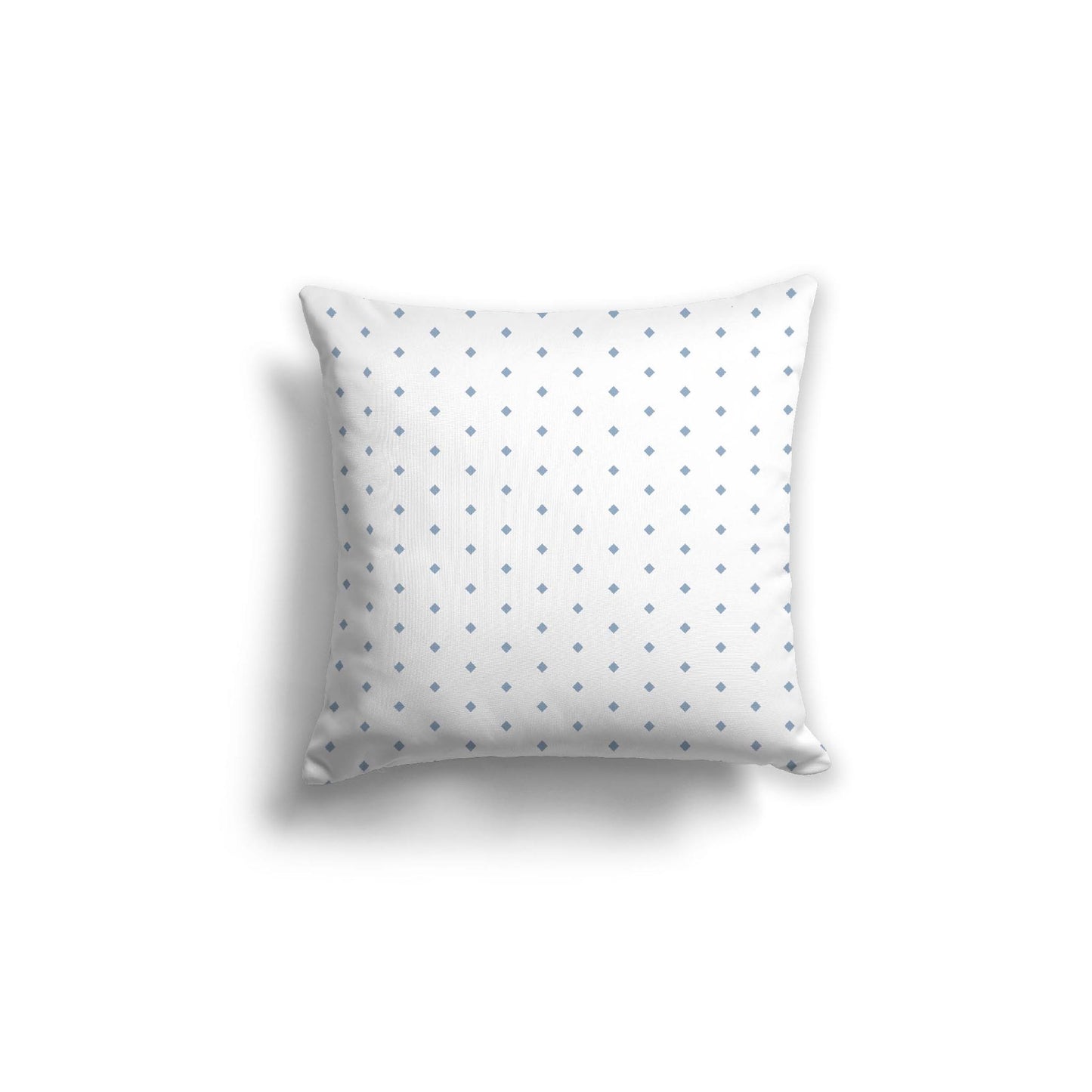 Off-White Cotton Canvas Cushion Covers with Fine Blue Diamonds on Front, CACU-1231-111