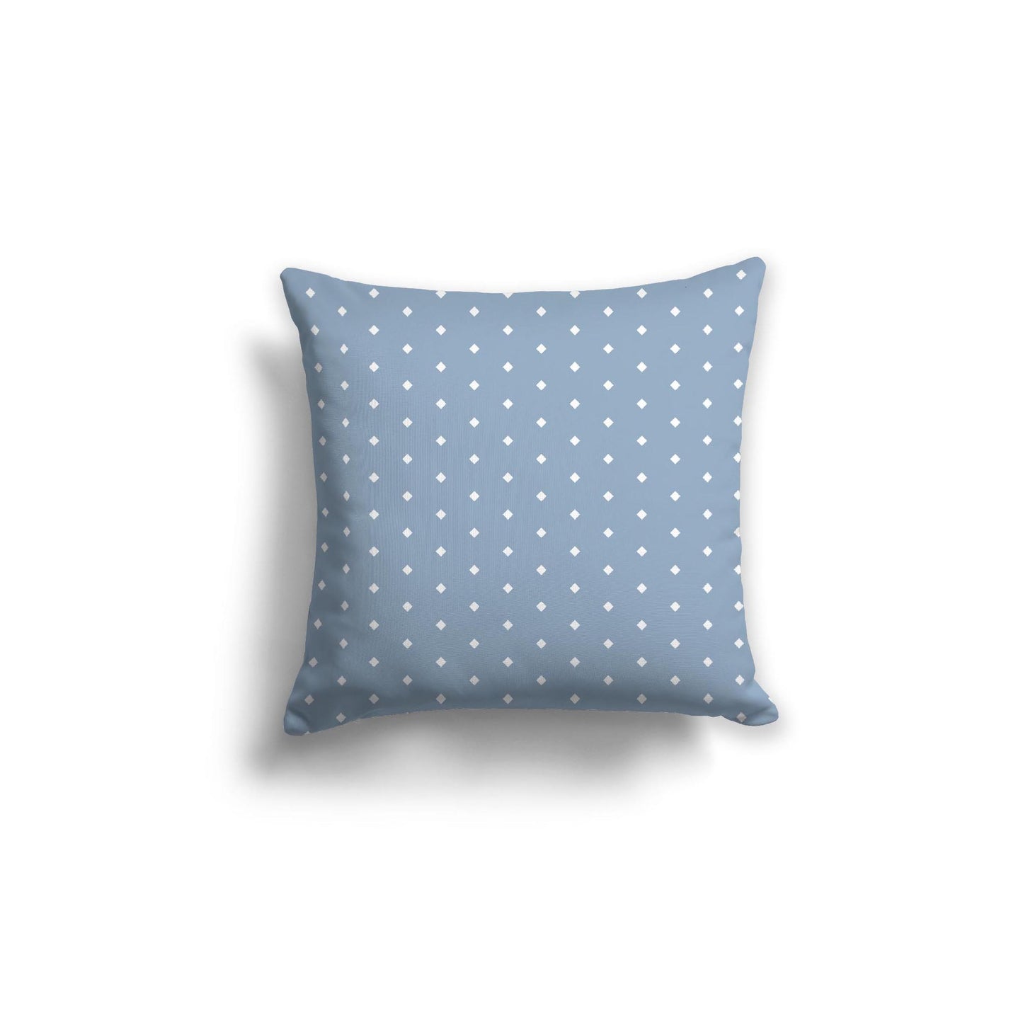 Blue Cotton Canvas Cushion Covers with Fine Off-White Diamonds on Front, CACU-1231-112
