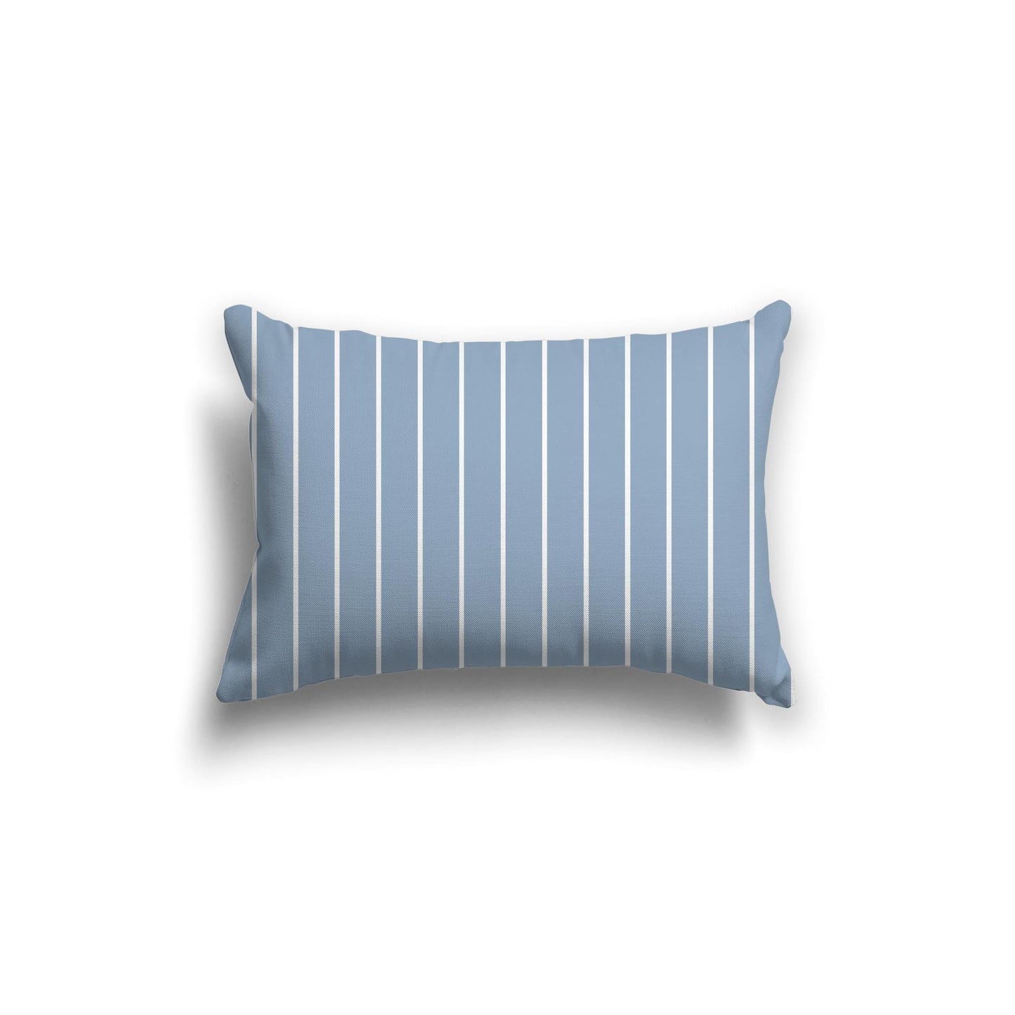 Blue Cotton Canvas Cushion Covers with Fine Off-White Stripes on Front, CACU-1231-152