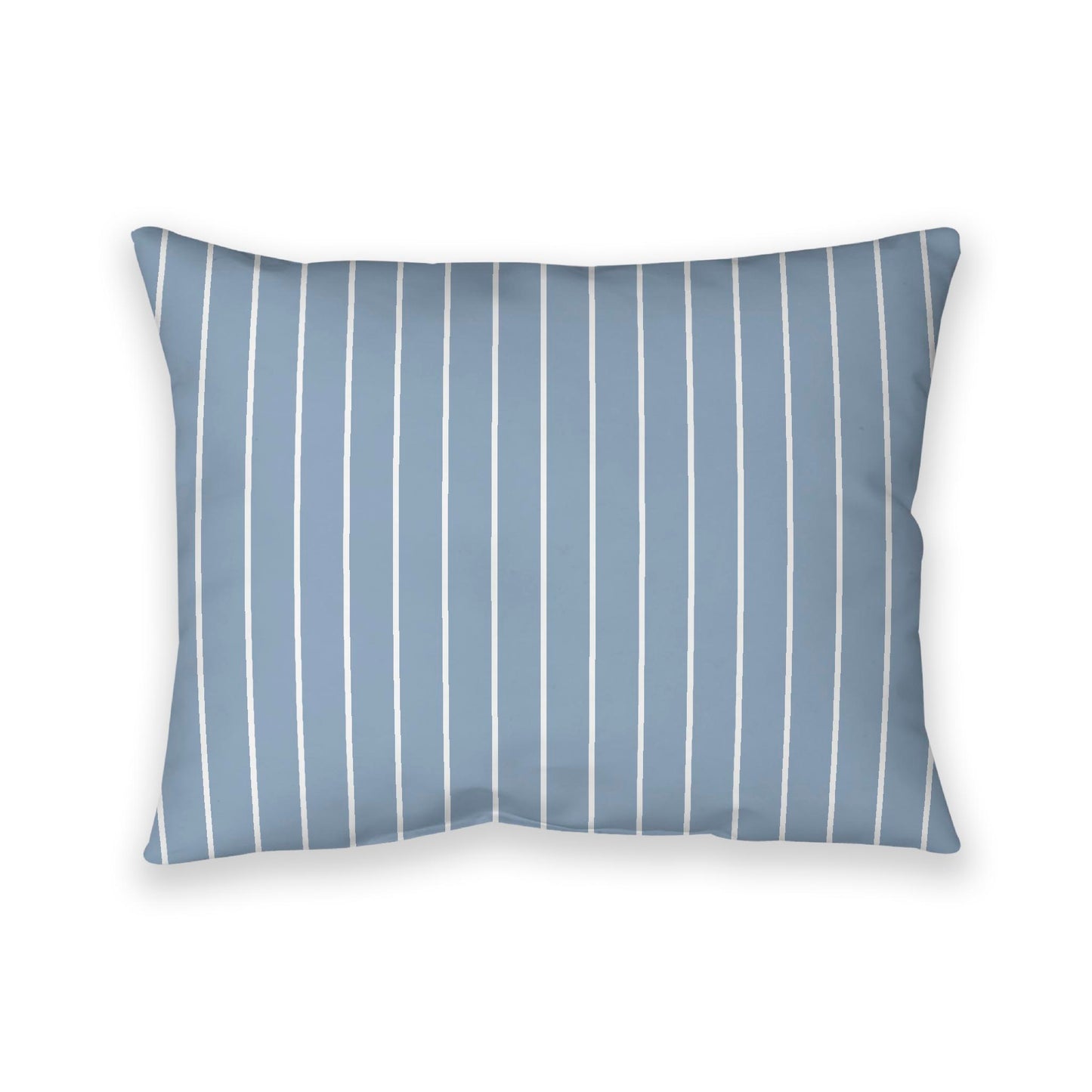 Blue Cotton Canvas Cushion Covers with Fine Off-White Stripes on Front, CACU-1231-152
