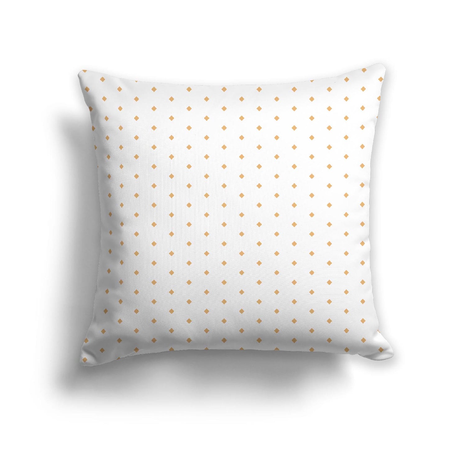 Off-White Cotton Canvas Cushion Covers with Fine Orange Diamonds on Front, CACU-1232-111