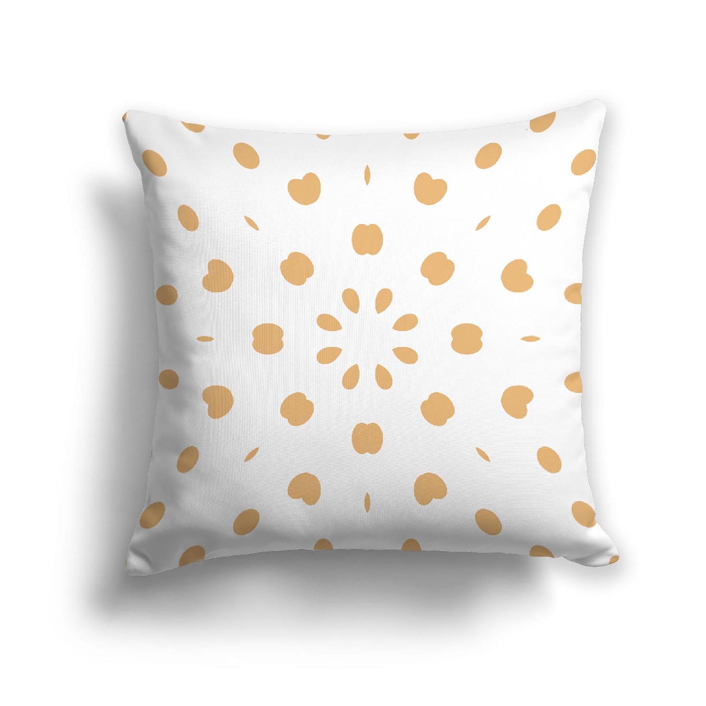 Off-White Cotton Canvas Cushion Covers with Orange Burst Pattern on Front, CACU-1232-231