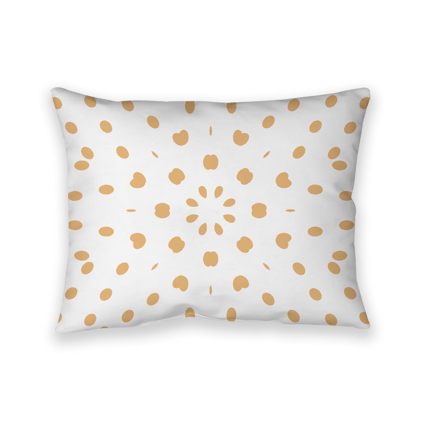Off-White Cotton Canvas Cushion Covers with Orange Burst Pattern on Front, CACU-1232-231