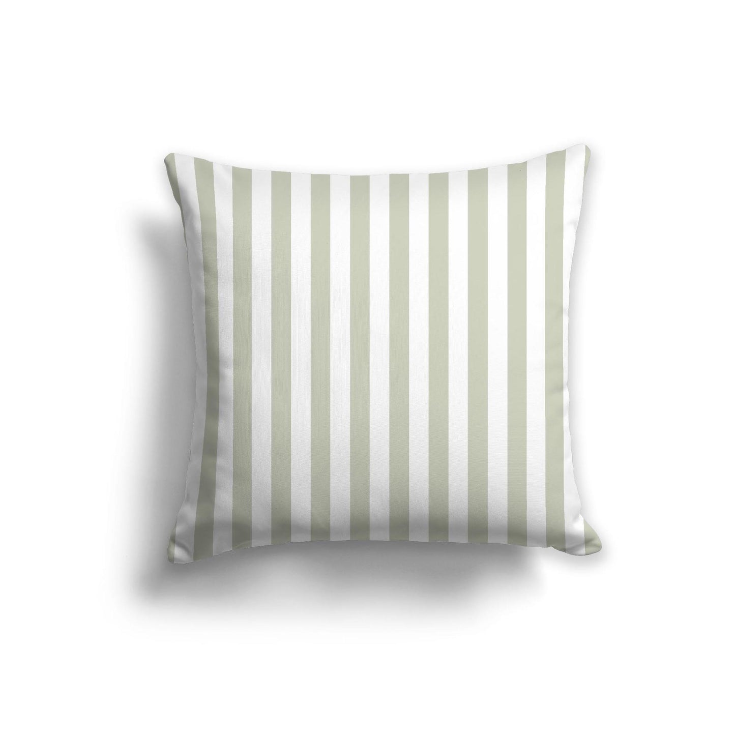 Off-White Cotton Canvas Cushion Covers with Pale Green Bars on Front, CACU-1241-051