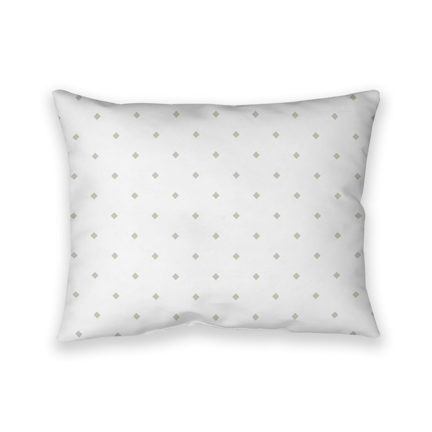 Off-White Cotton Canvas Cushion Covers with Pale Green Diamonds on Front, CACU-1241-101
