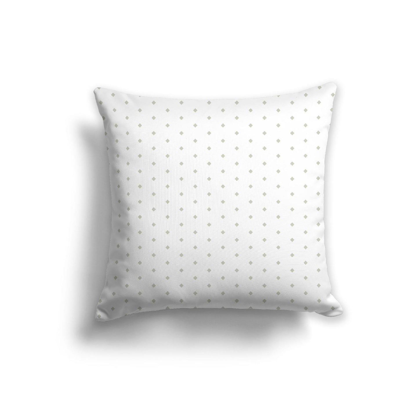 Off-White Cotton Canvas Cushion Covers with Fine Pale Green Diamonds on Front, CACU-1241-111