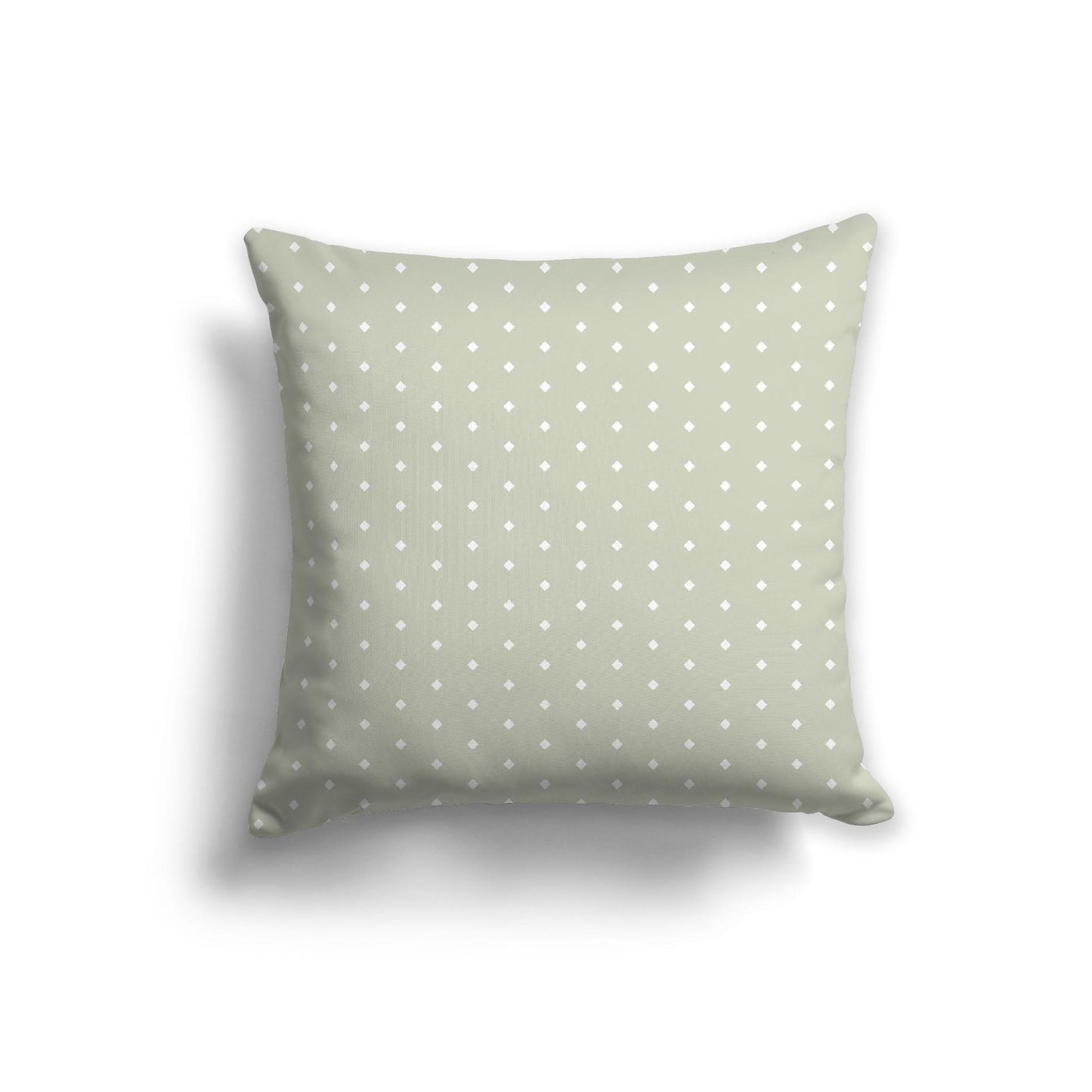 Pale Green Cotton Canvas Cushion Covers with Fine Off-White Diamonds on Front, CACU-1241-112