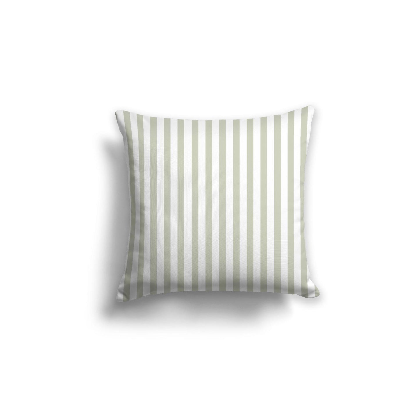Off-White Cotton Canvas Cushion Covers with Thin Pale Green Bars on Front, CACU-1241-241