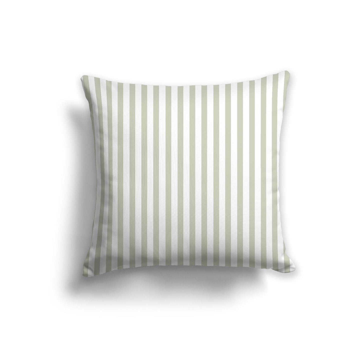 Off-White Cotton Canvas Cushion Covers with Thin Pale Green Bars on Front, CACU-1241-241