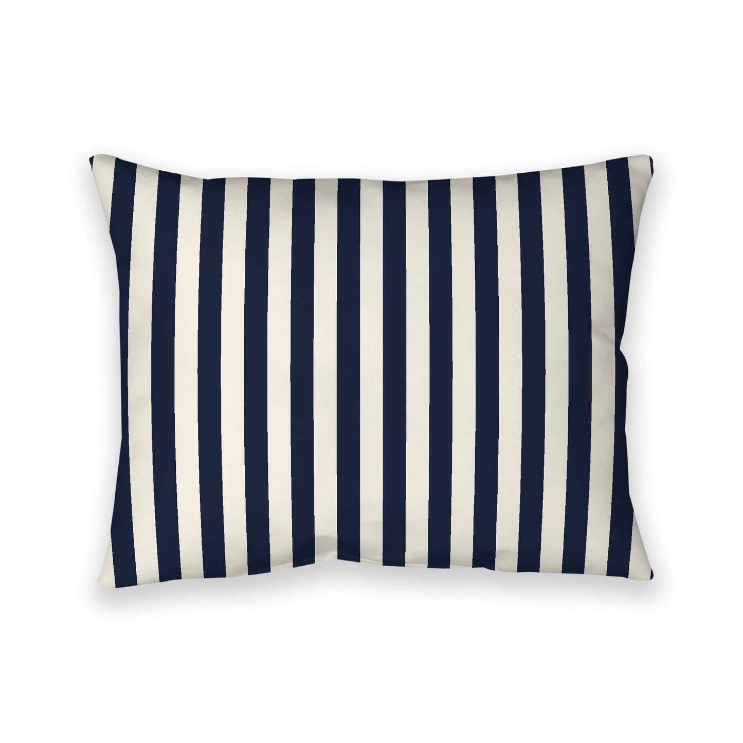 Pale Cream Cotton Canvas Cushion Covers with Navy Blue Bars on Front, 26 x 20 inches / 66 x 51 cm