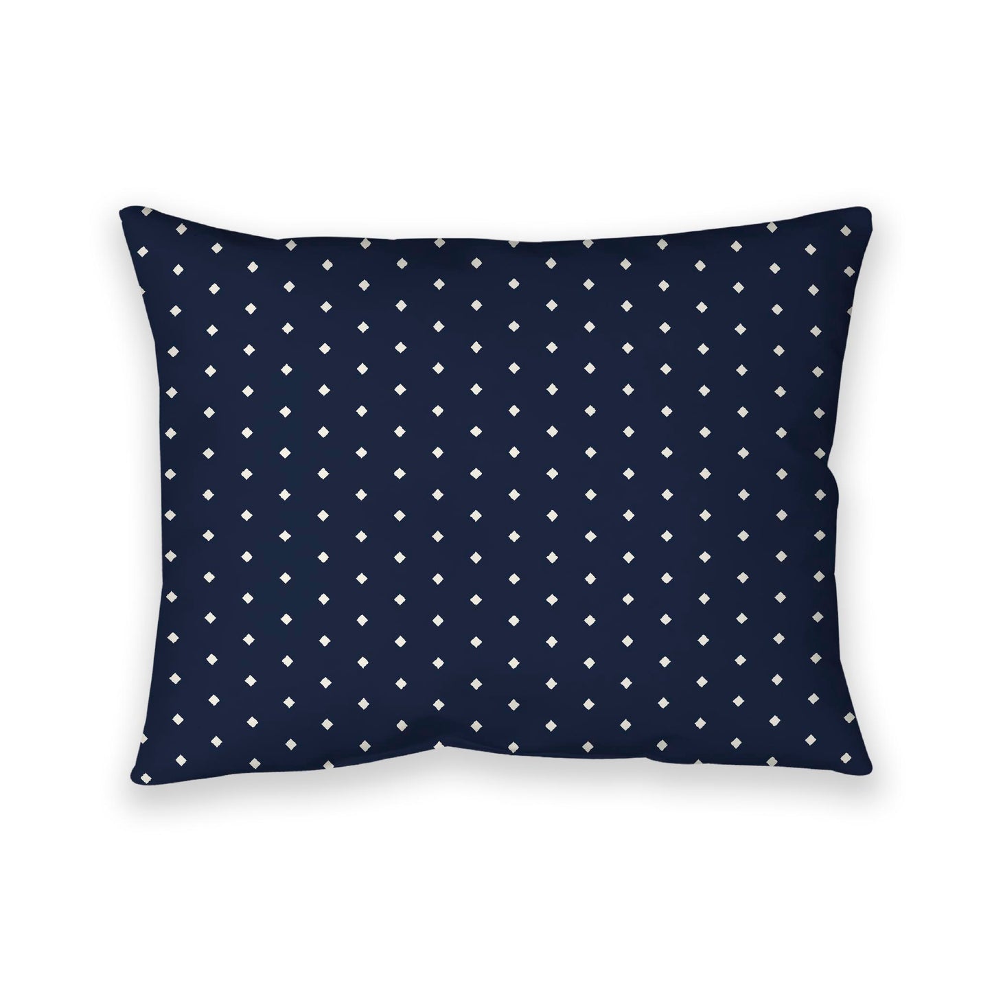 Navy Blue Cotton Canvas Cushion Covers with Fine Pale Cream Diamonds on Front, 26 x 20 inches / 66 x 51 cm