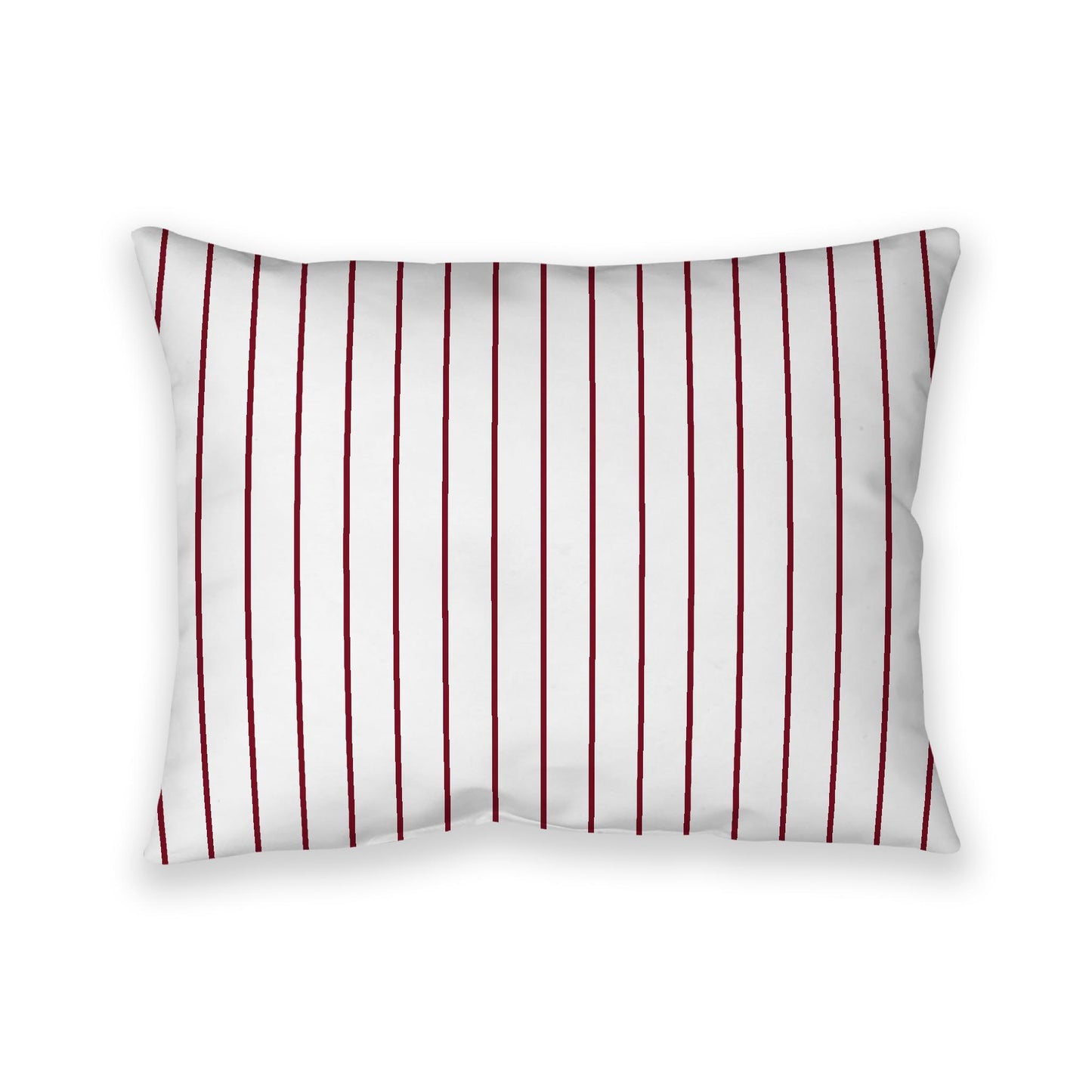 Off-White Cotton Canvas Cushion Covers with Fine Burgundy Red Stripes on Front, 26 x 20 inches / 66 x 51 cm