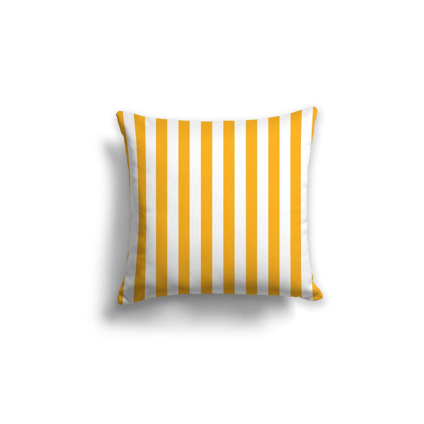 Off-White Cotton Canvas Cushion Covers with Yellow-Orange Bars on Front, CACU-1310-051