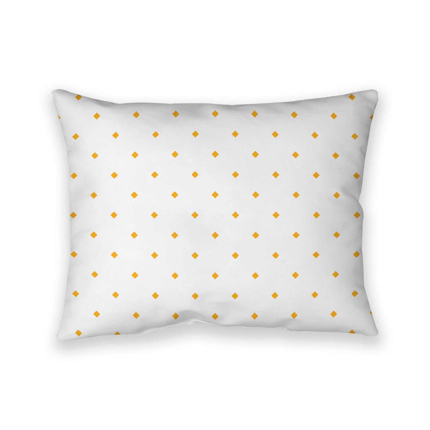 Off-White Cotton Canvas Cushion Covers with Yellow-Orange Diamonds on Front, CACU-1310-101