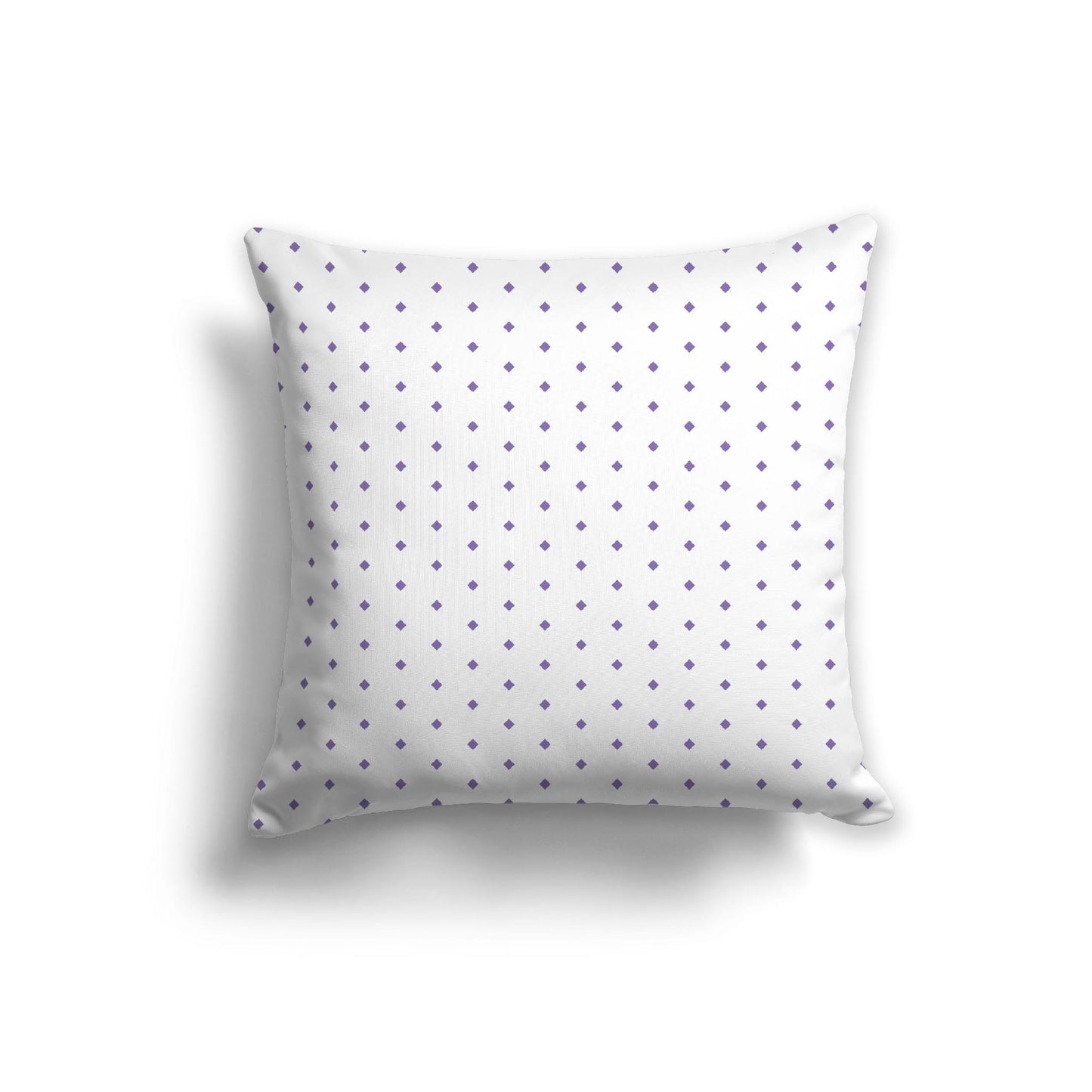 Off-White Cotton Canvas Cushion Covers with Fine Purple Diamonds on Front, CACU-1320-111