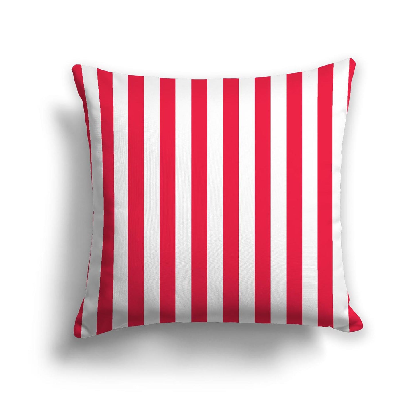 White Spun Polyester Throw Pillow with Red Bars on Front, USCU-1330-051
