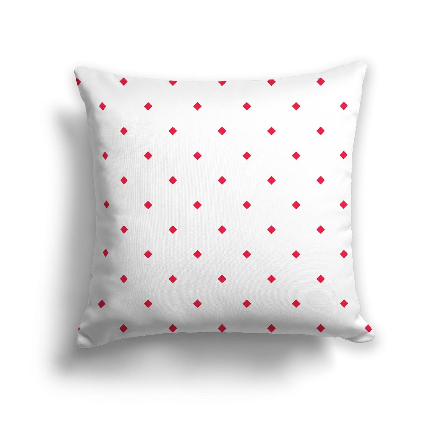 White Spun Polyester Throw Pillow with Red Diamonds on Front, USCU-1330-101