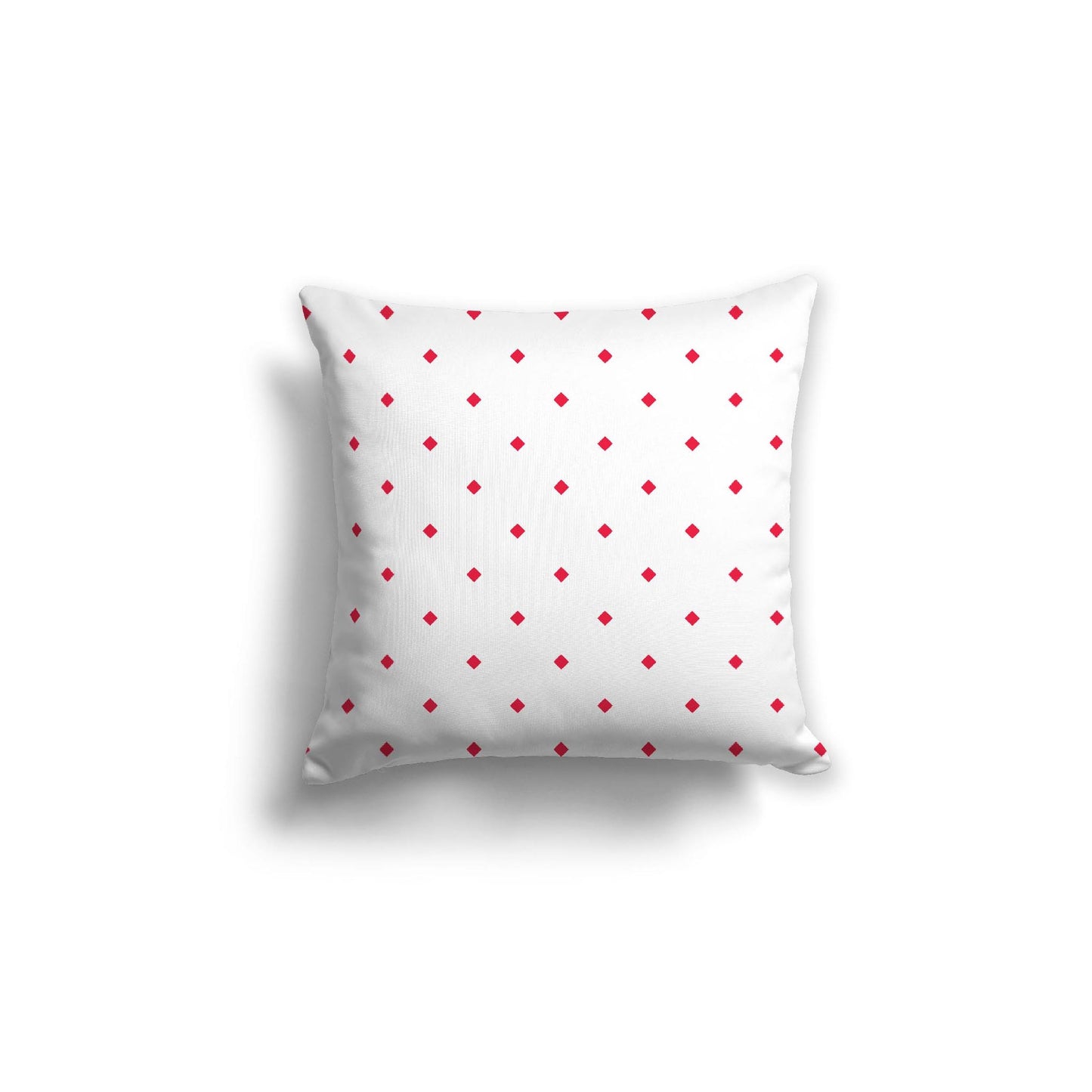 Off-White Cotton Canvas Cushion Covers with Red Diamonds on Front, CACU-1330-101