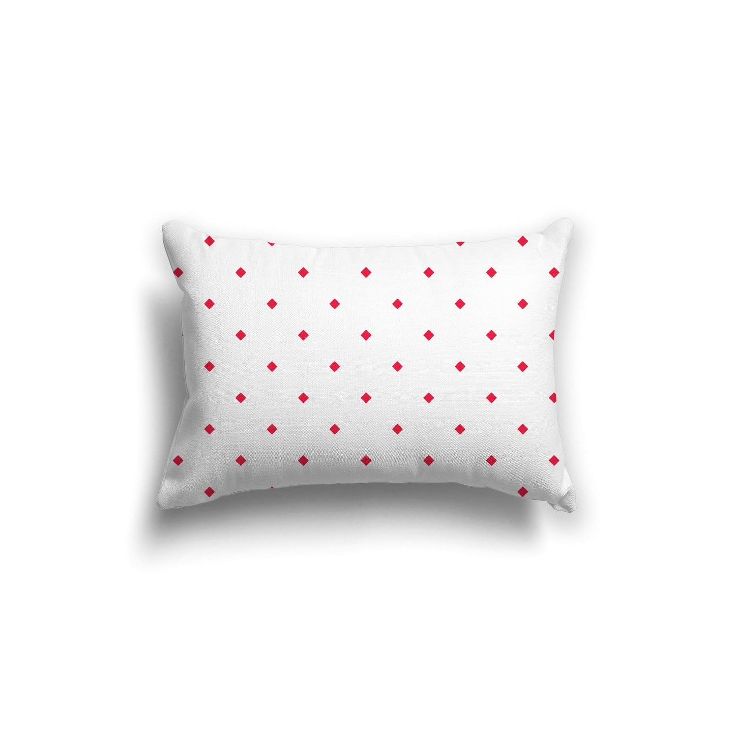 Off-White Cotton Canvas Cushion Covers with Red Diamonds on Front, CACU-1330-101