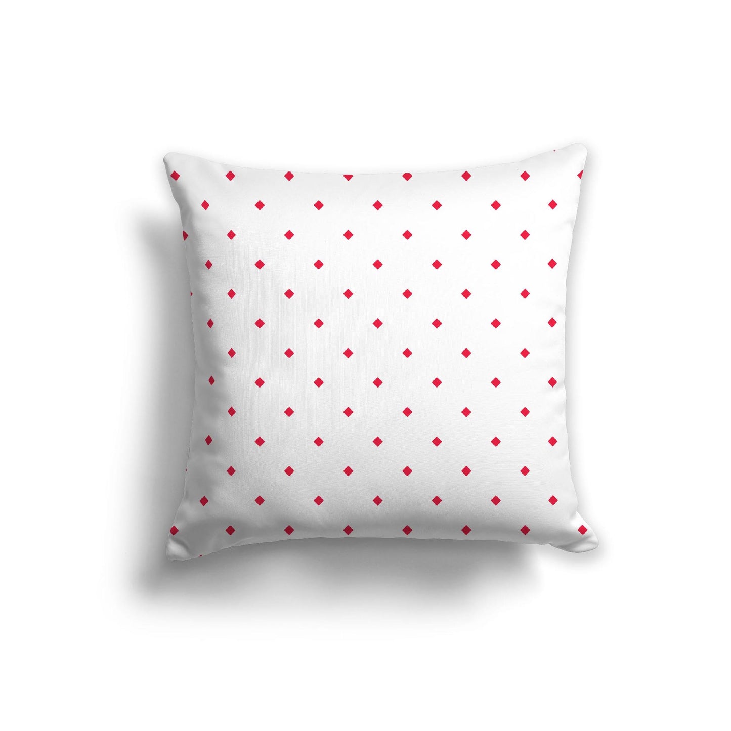 Off-White Cotton Canvas Cushion Covers with Red Diamonds on Front, CACU-1330-101