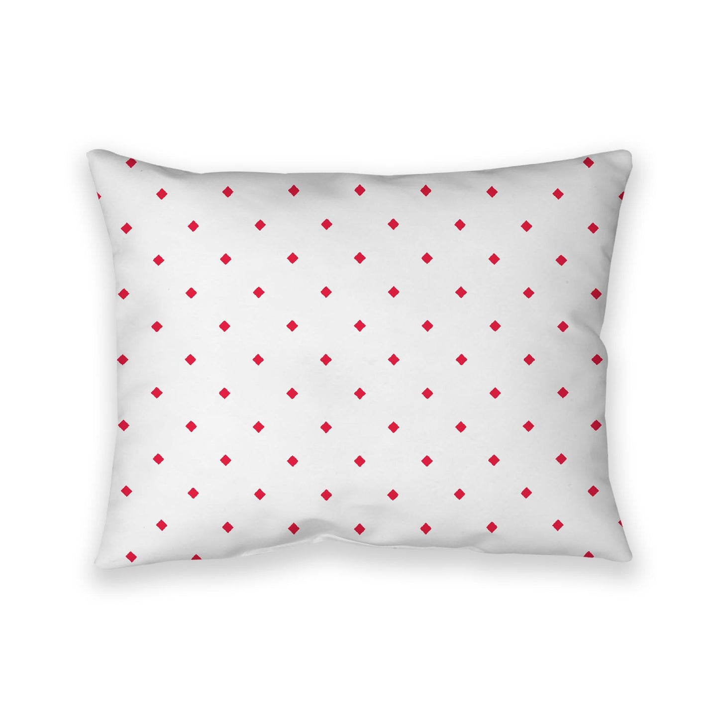 Off-White Cotton Canvas Cushion Covers with Red Diamonds on Front, CACU-1330-101
