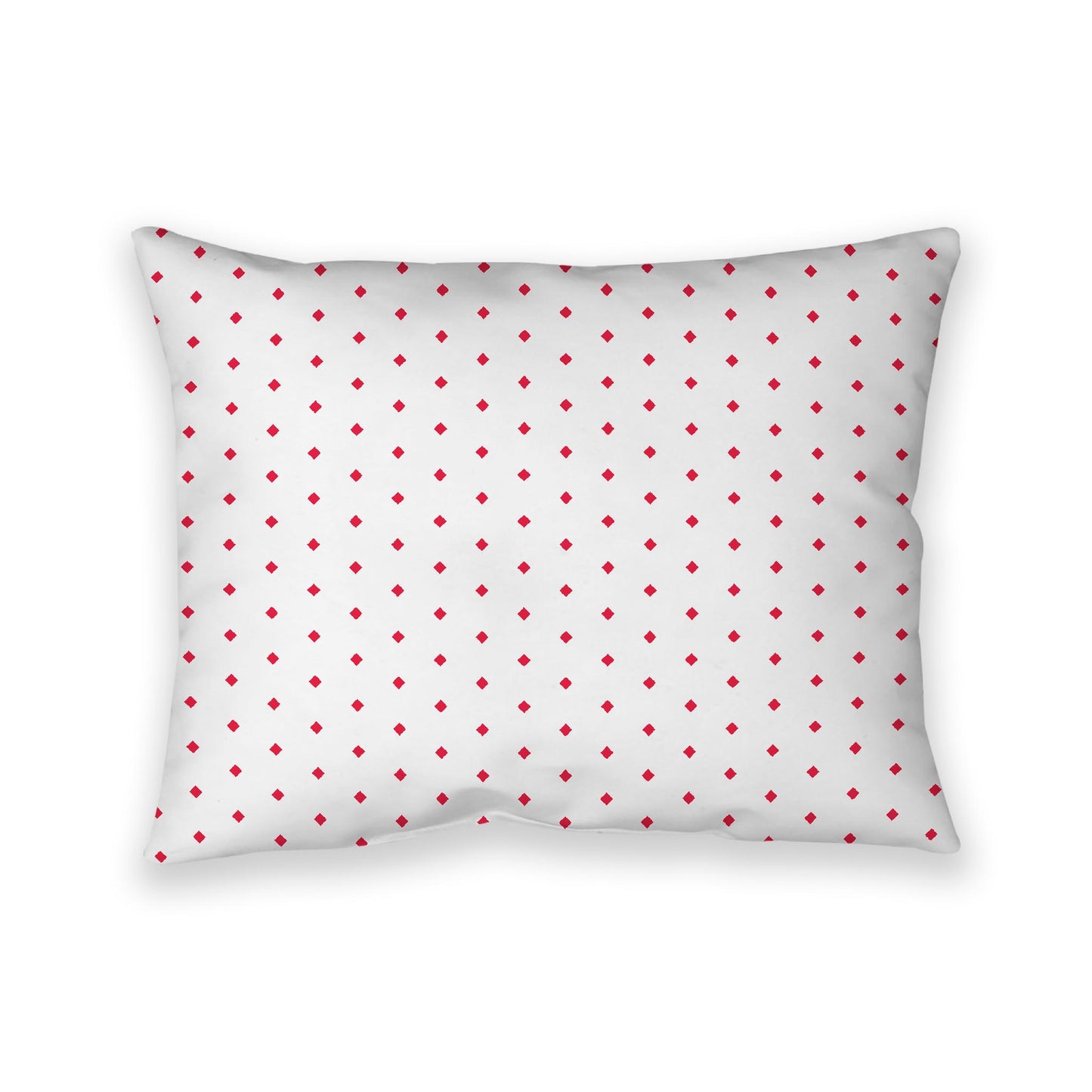Off-White Cotton Canvas Cushion Covers with Fine Red Diamonds on Front, CACU-1330-111