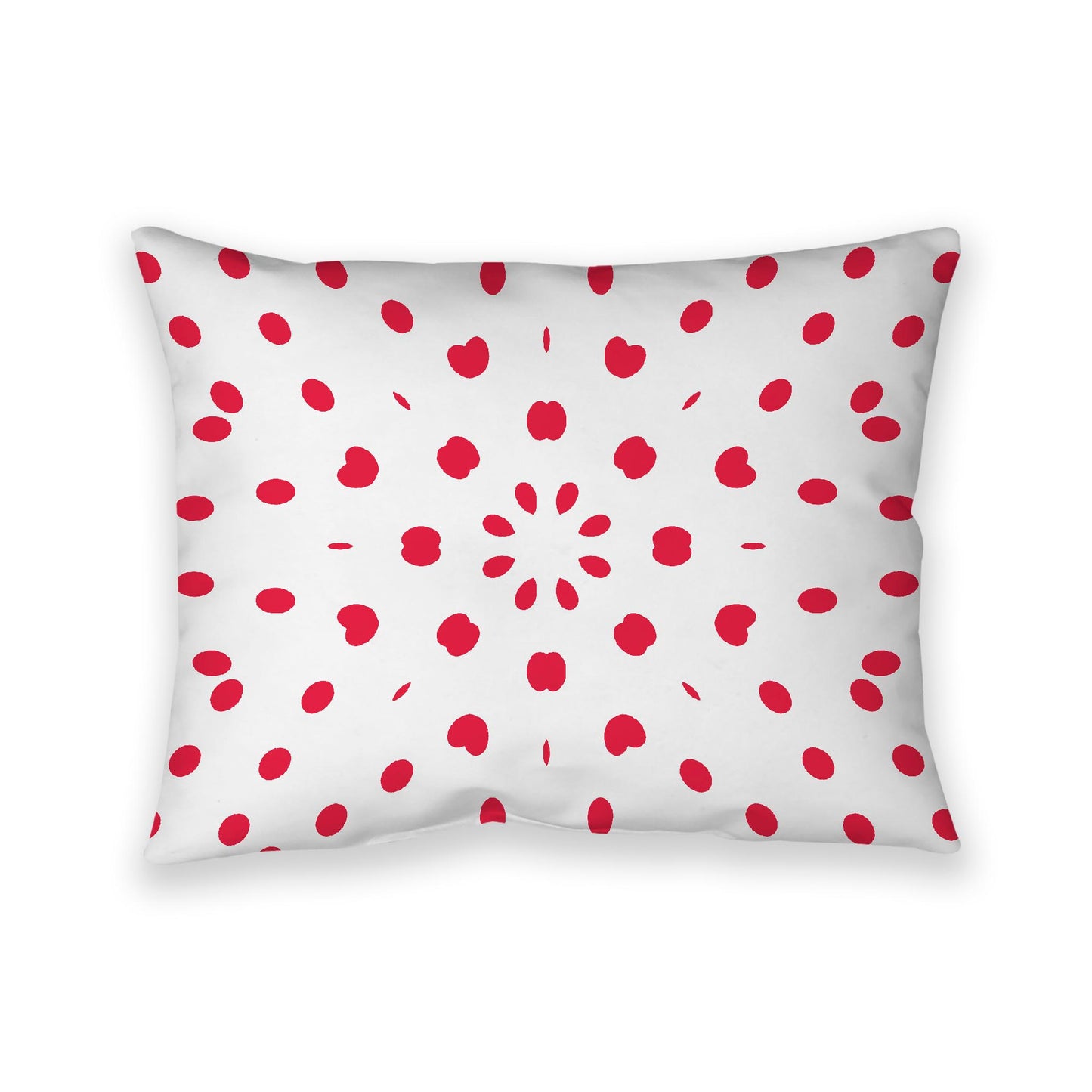 Off-White Cotton Canvas Cushion Covers with Red Burst Pattern on Front, CACU-1330-231