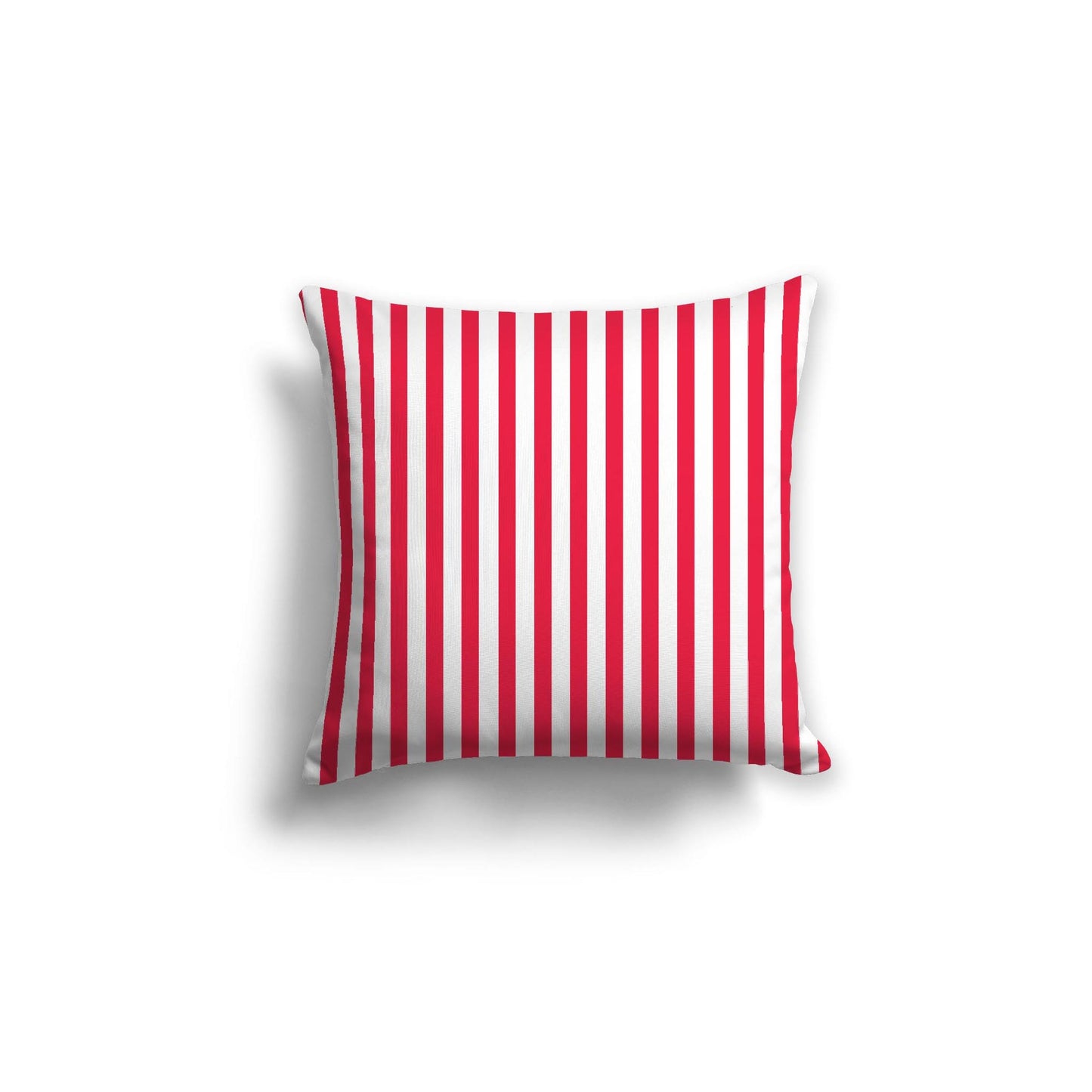 Off-White Cotton Canvas Cushion Covers with Thin Red Bars on Front, CACU-1330-241