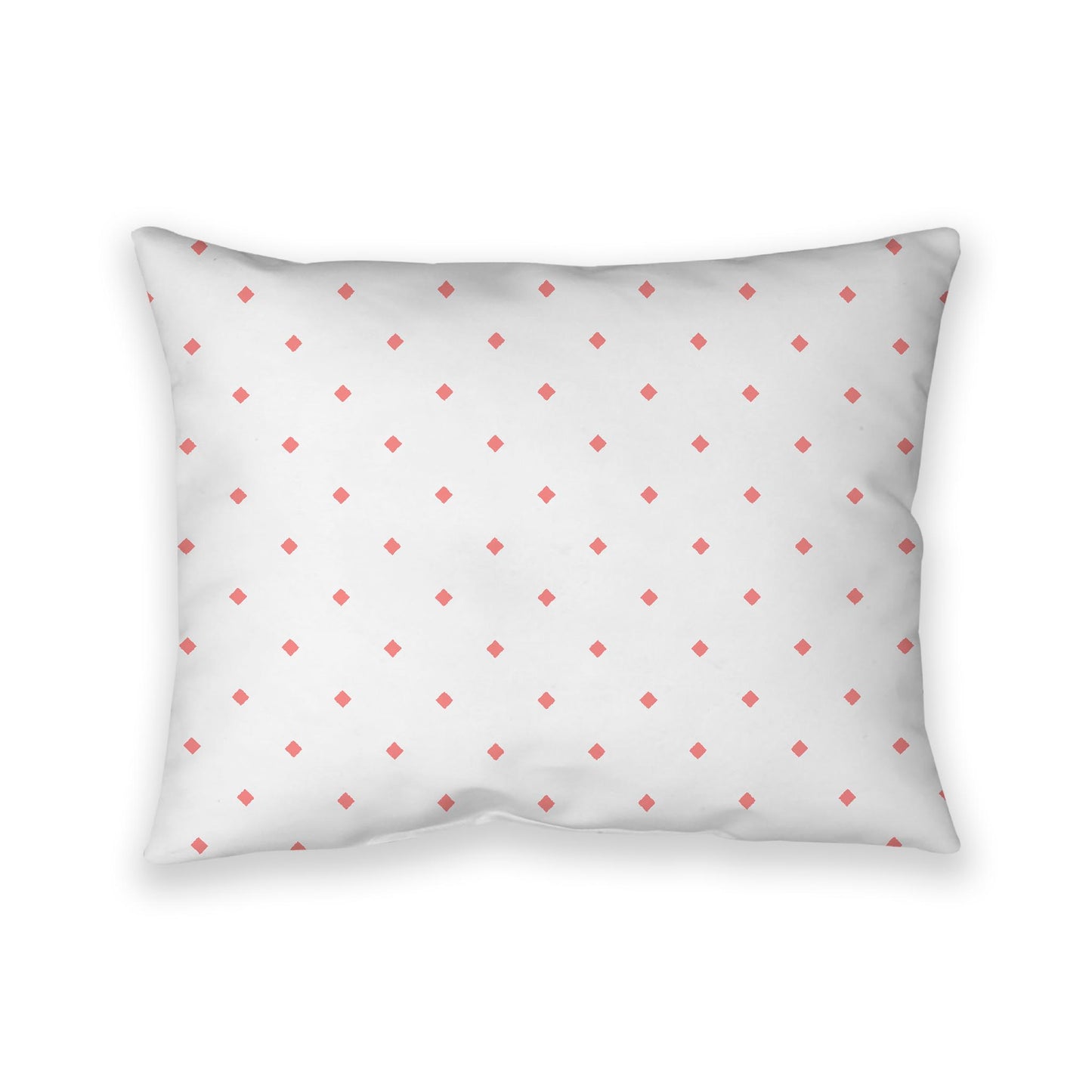 Off-White Cotton Canvas Cushion Covers with Pink Diamonds on Front, CACU-1340-101
