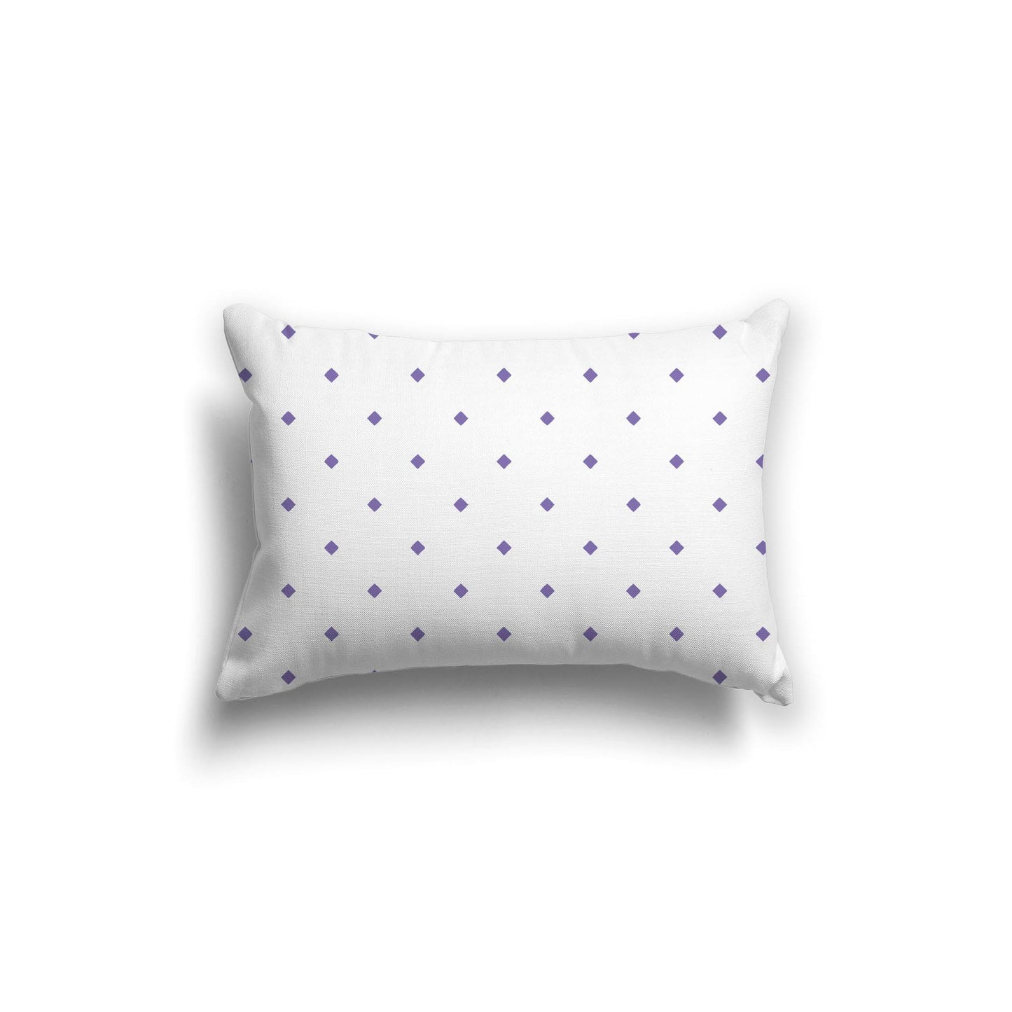 Off-White Cotton Canvas Cushion Covers with Purple Diamonds on Front, CACU-1350-101